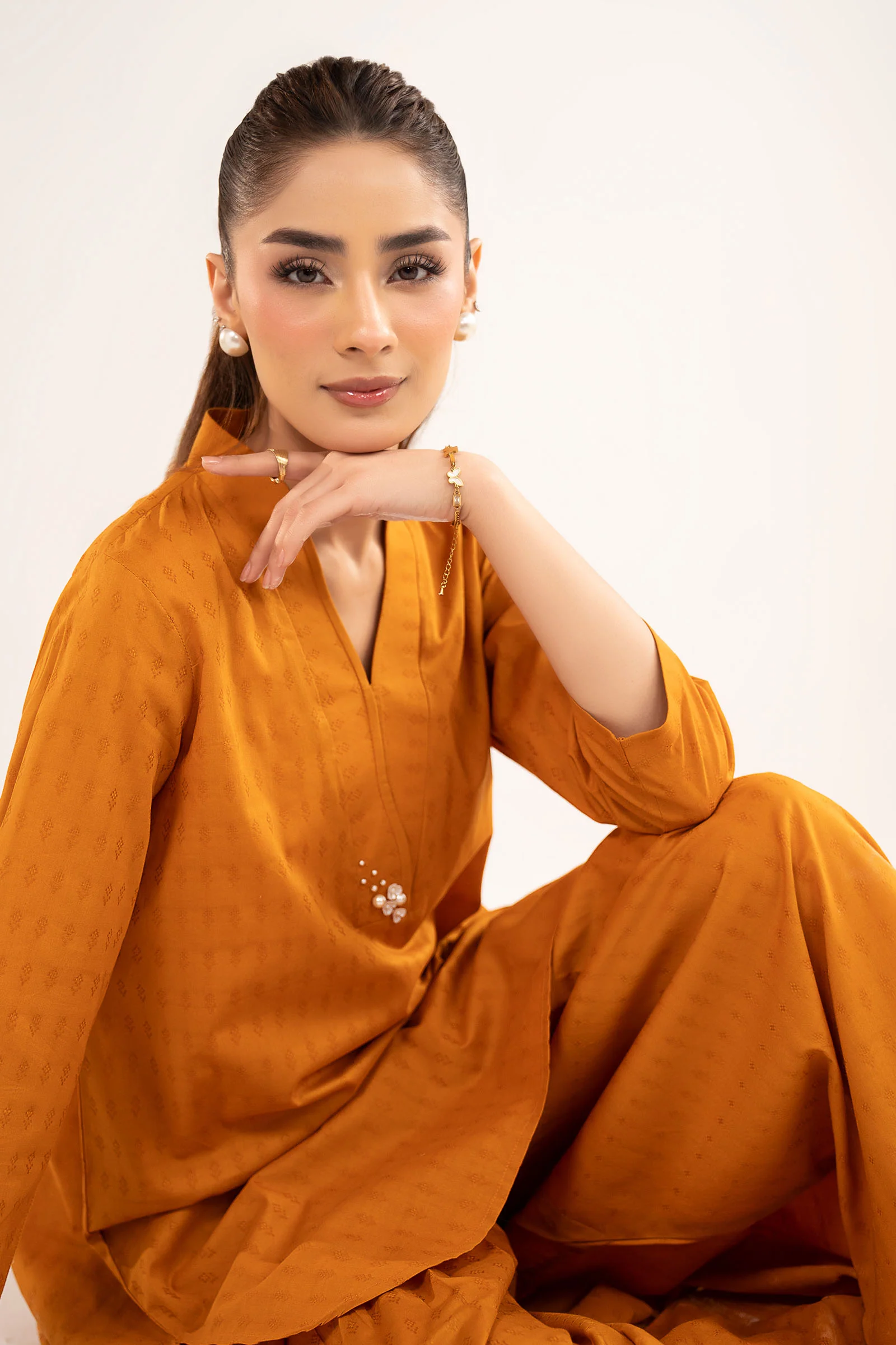 2 Pc Dyed Dobby Cotton Suit - Image 3