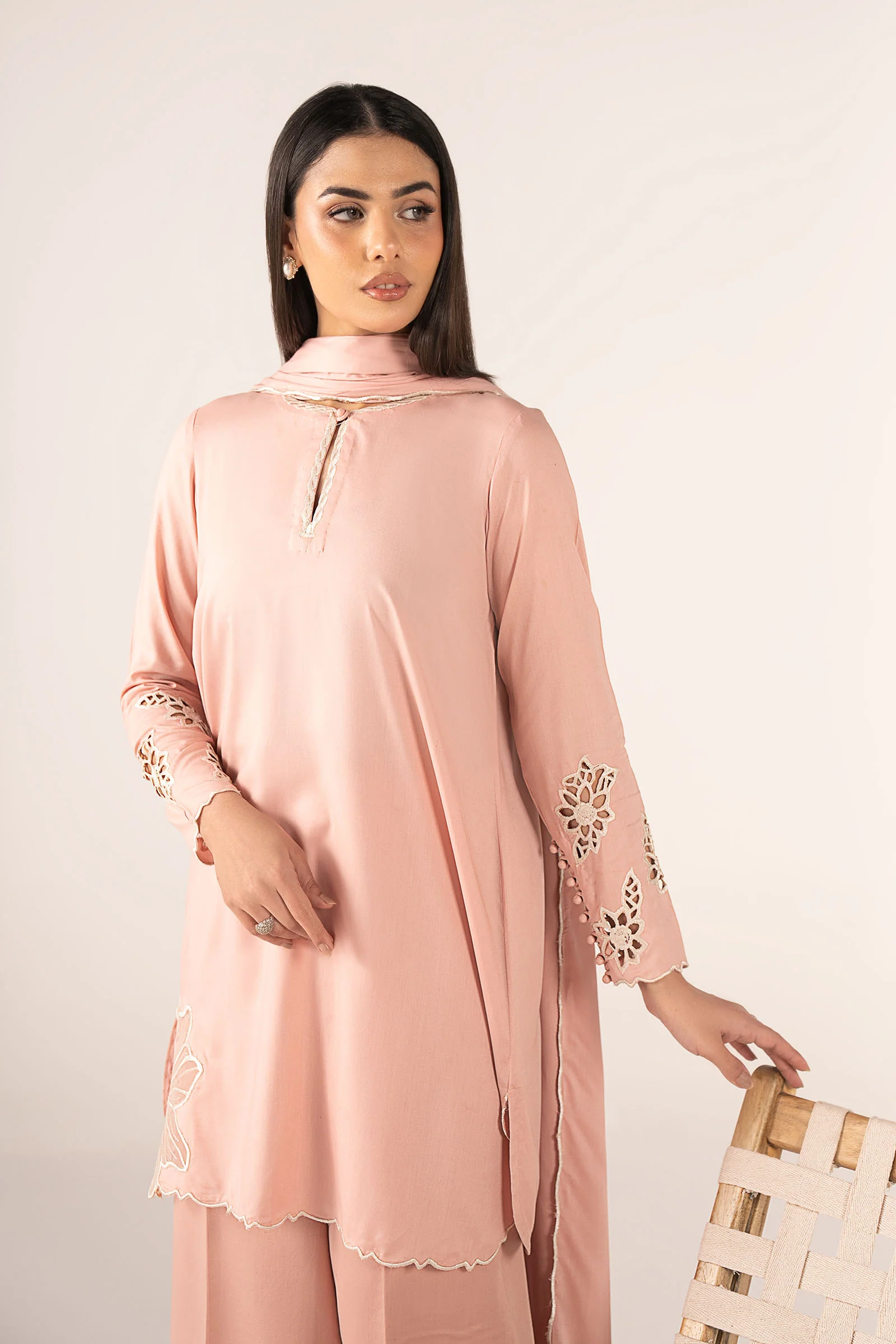 2 Pc Embroidered Arabic Lawn Suit - Image 2