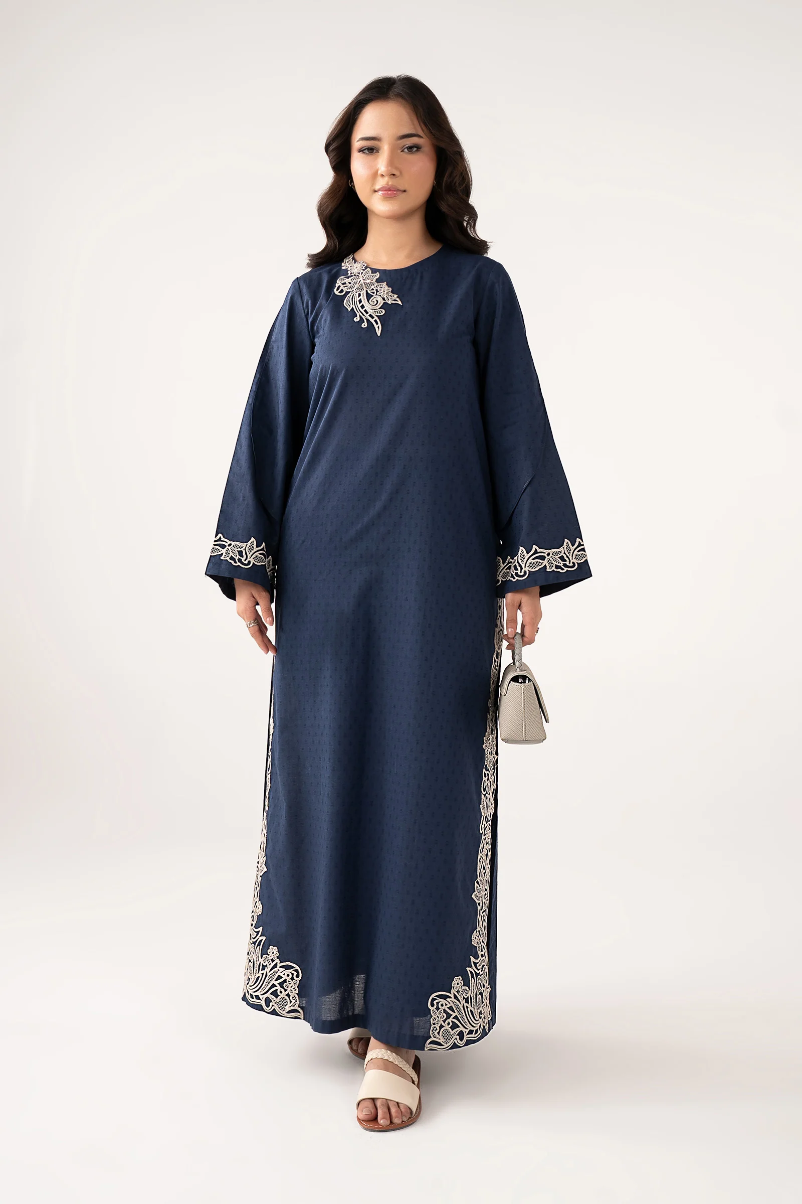 2 Pc Embroidered Dobby Cotton Suit