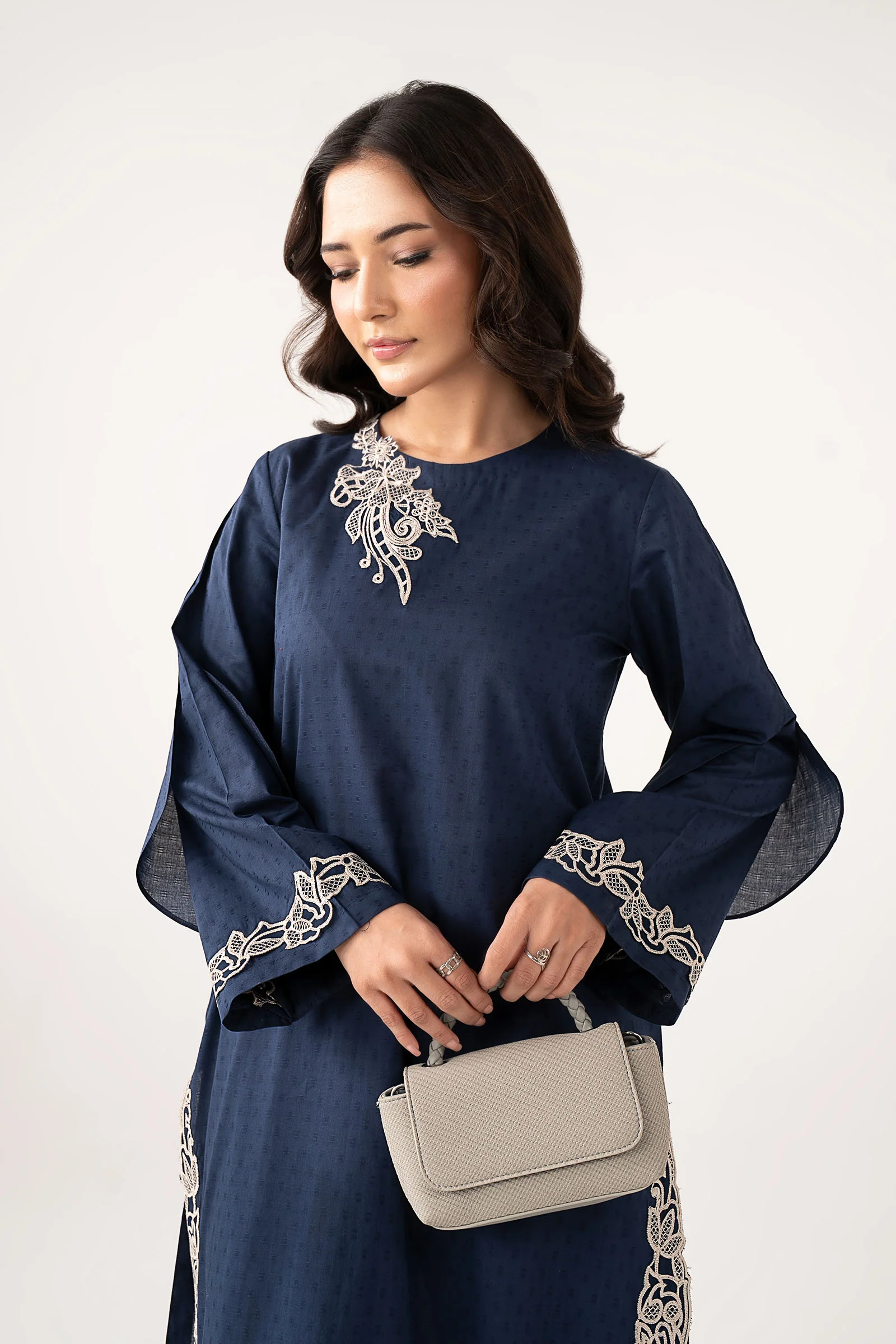 2 Pc Embroidered Dobby Cotton Suit - Image 2
