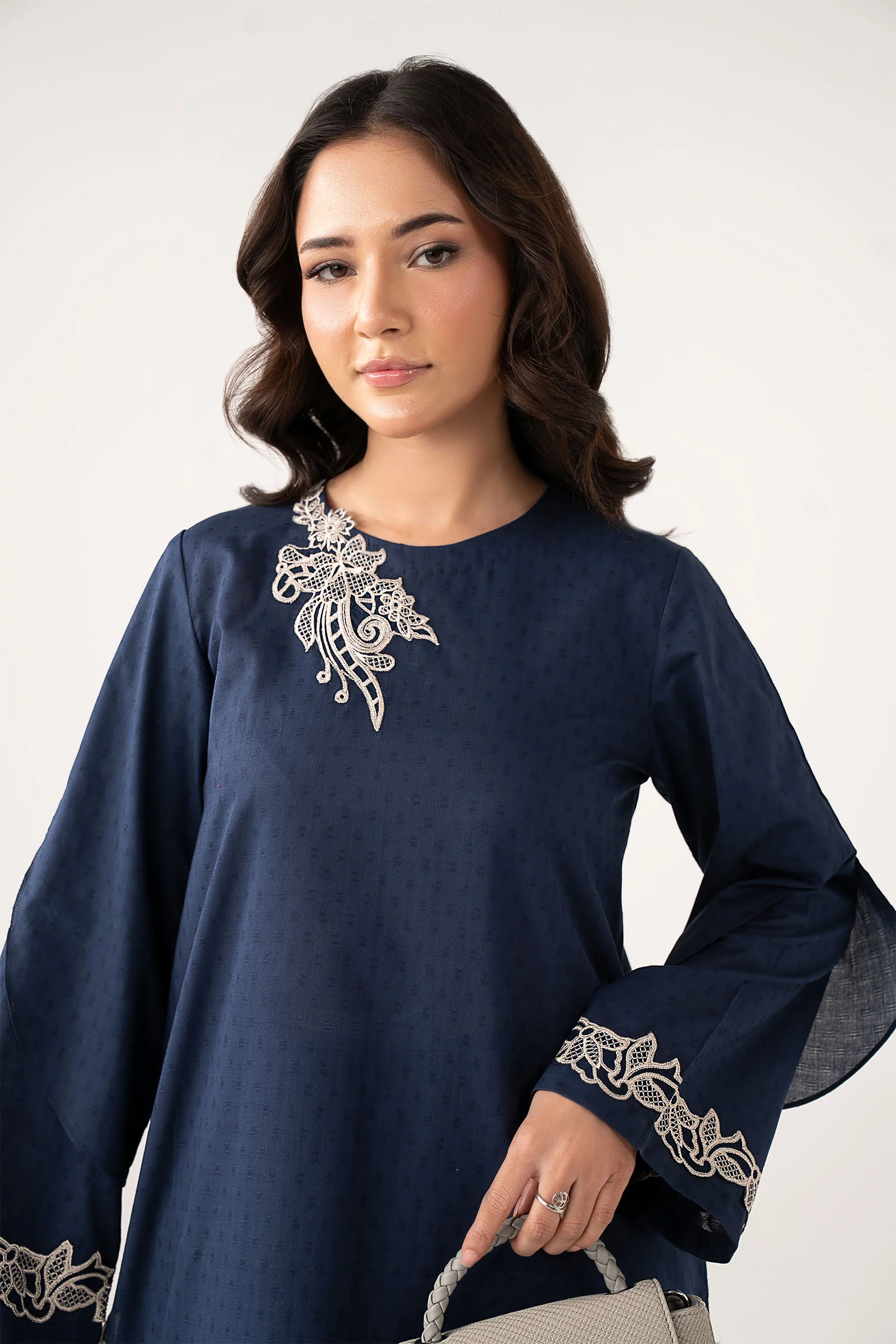 2 Pc Embroidered Dobby Cotton Suit - Image 3