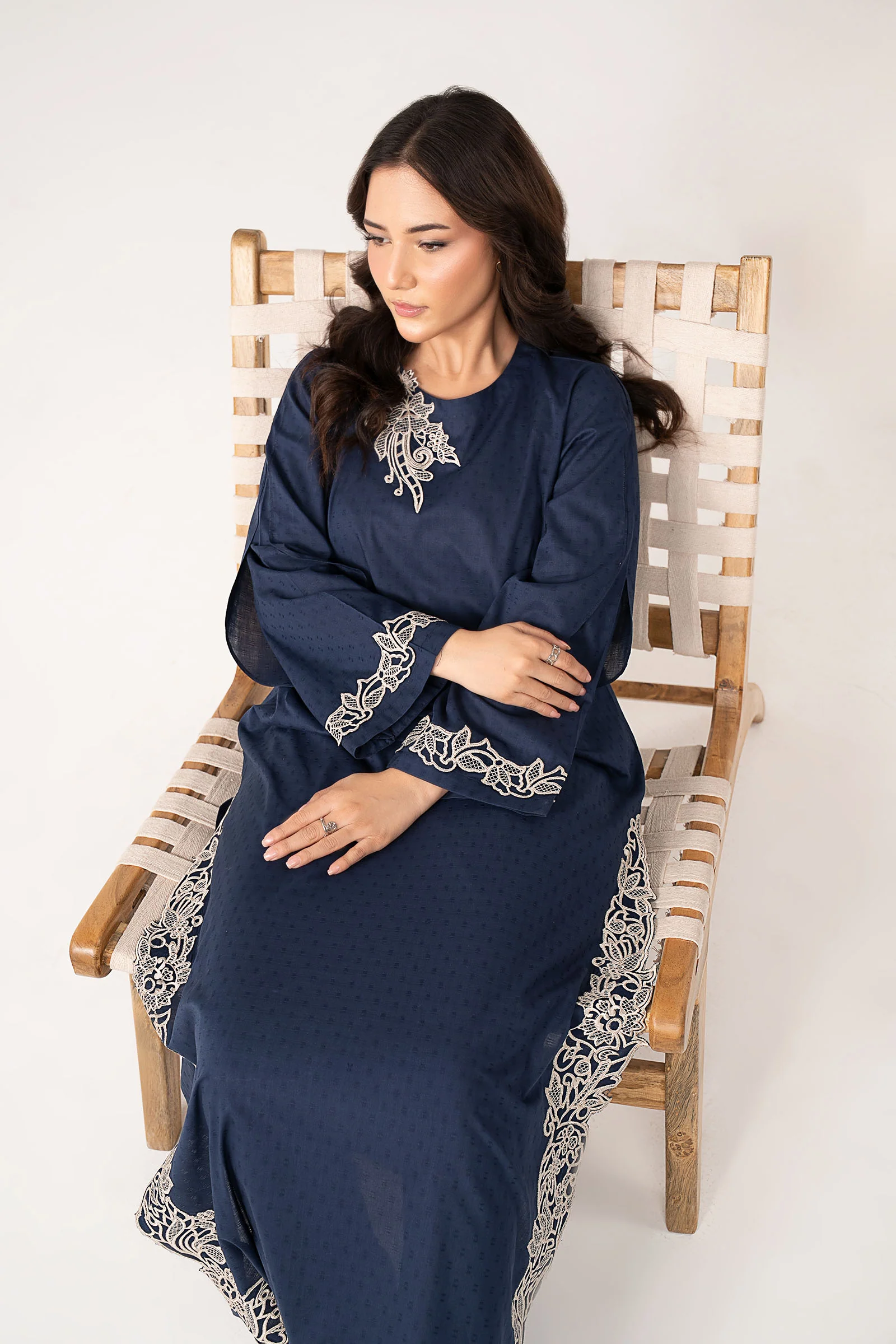 2 Pc Embroidered Dobby Cotton Suit - Image 4