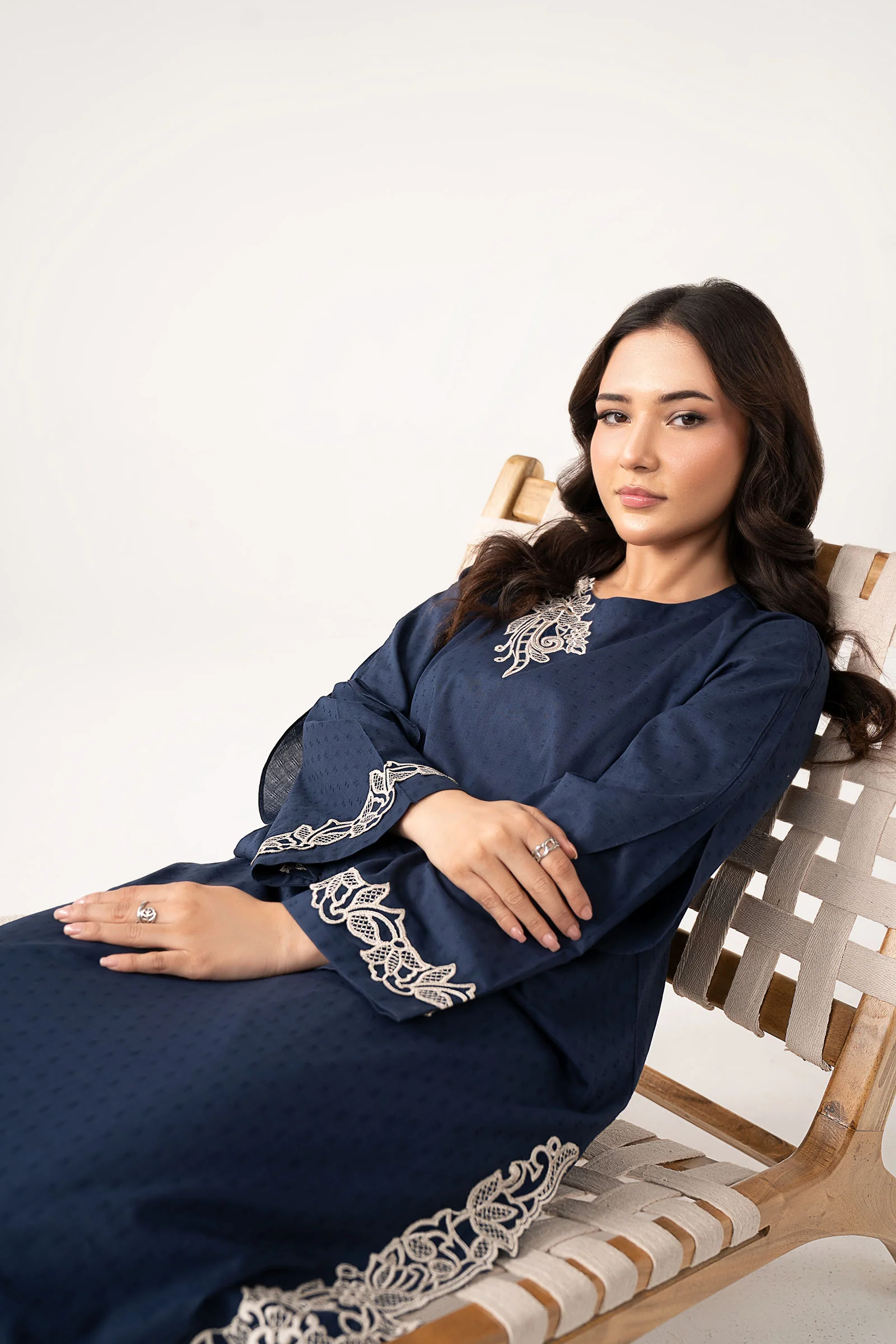 2 Pc Embroidered Dobby Cotton Suit - Image 6