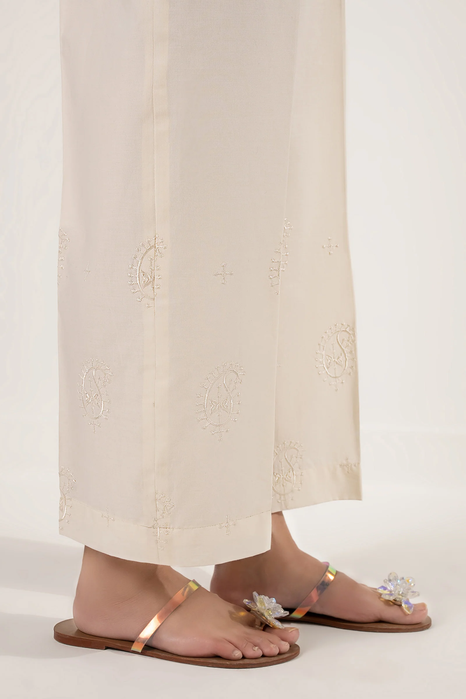 Embroidered Cambric Trouser - Image 3