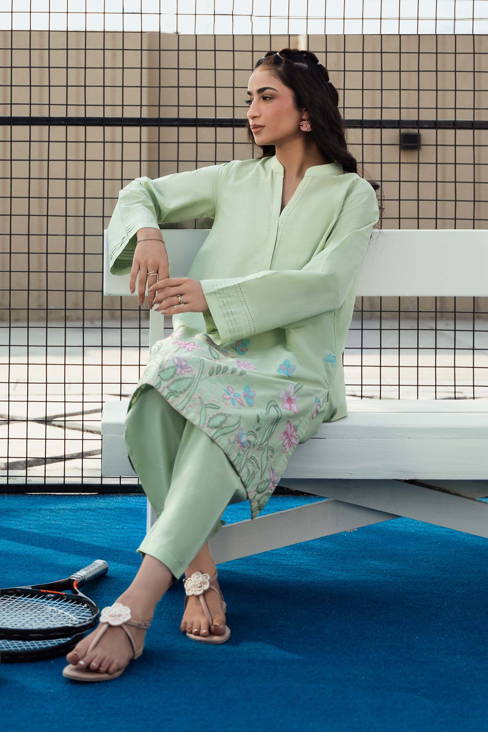 2 Pc Embroidered Crosshatch Suit - Image 4