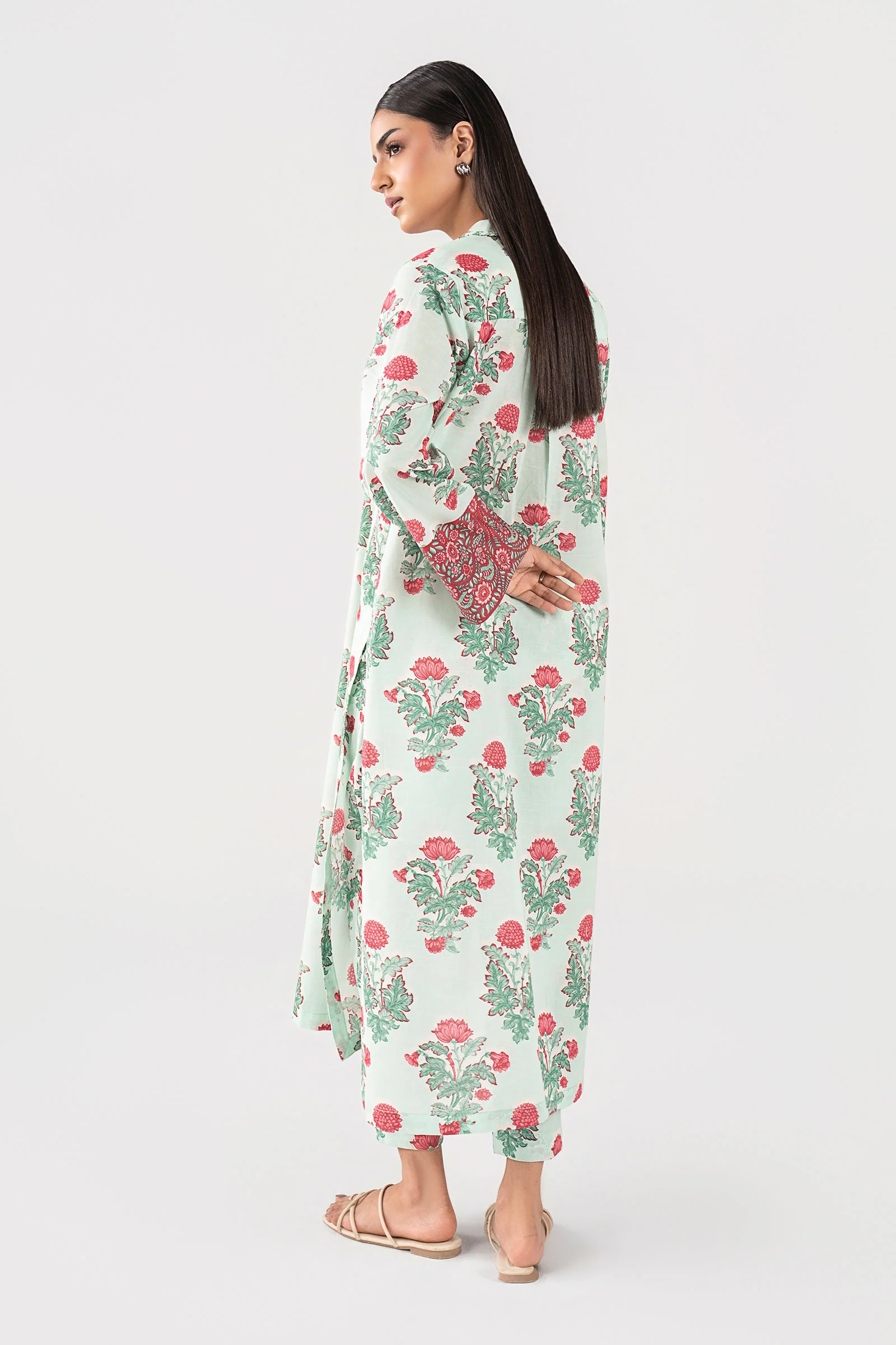 2 Pc Printed Slub Lawn Suit - Image 5