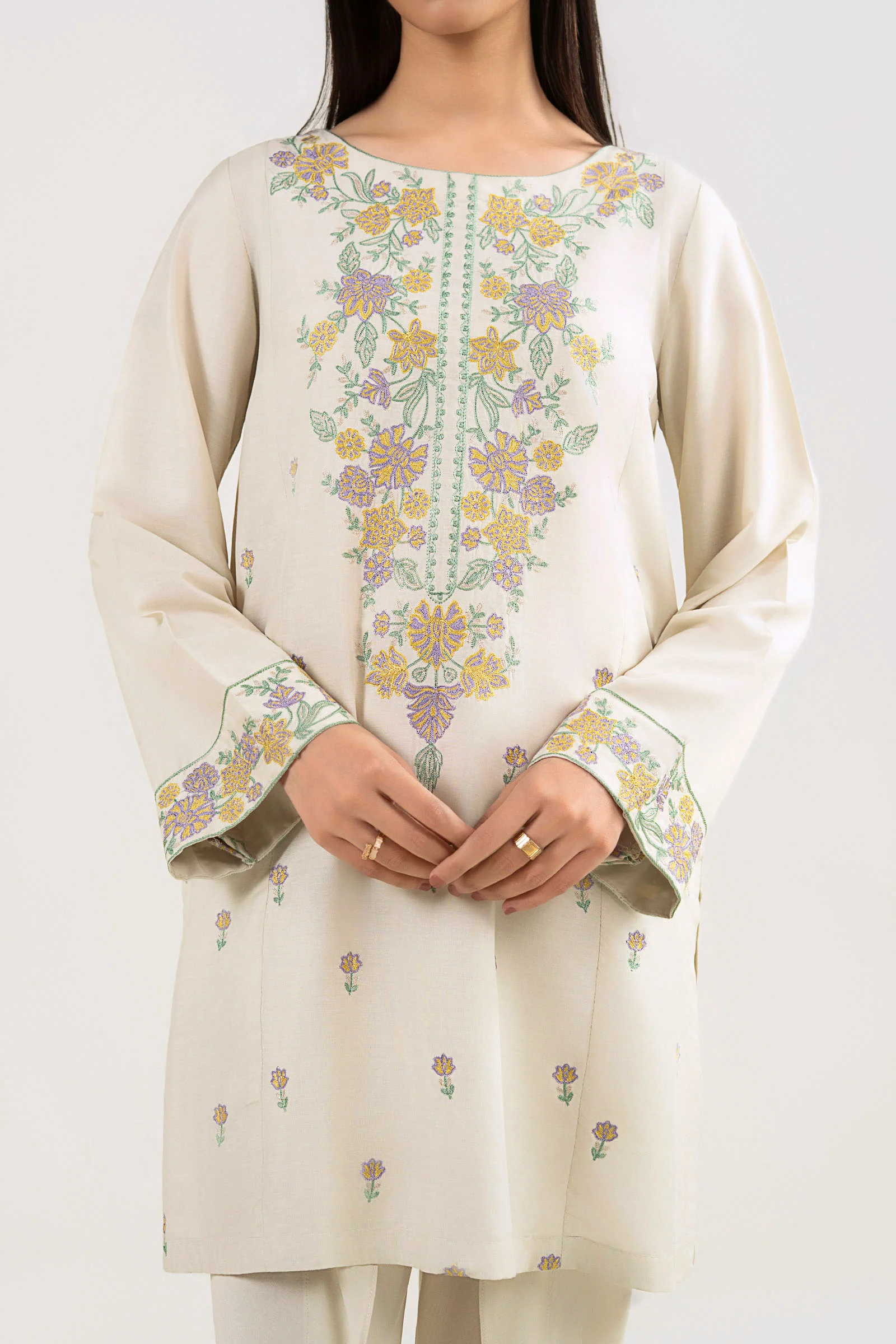 2 Pc Embroidered Arabic Lawn Suit - Image 4