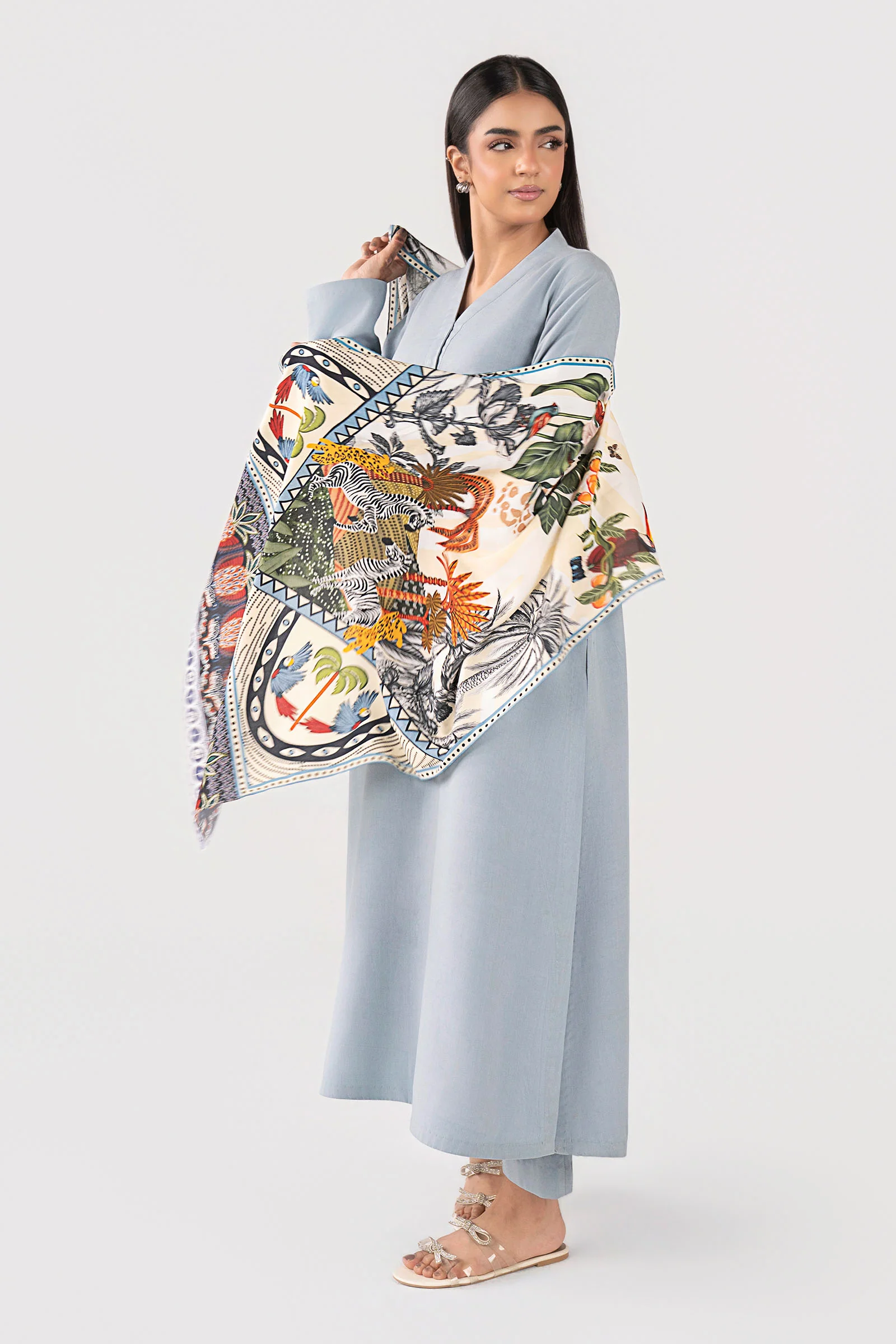 Printed Arabic Lawn Scarf