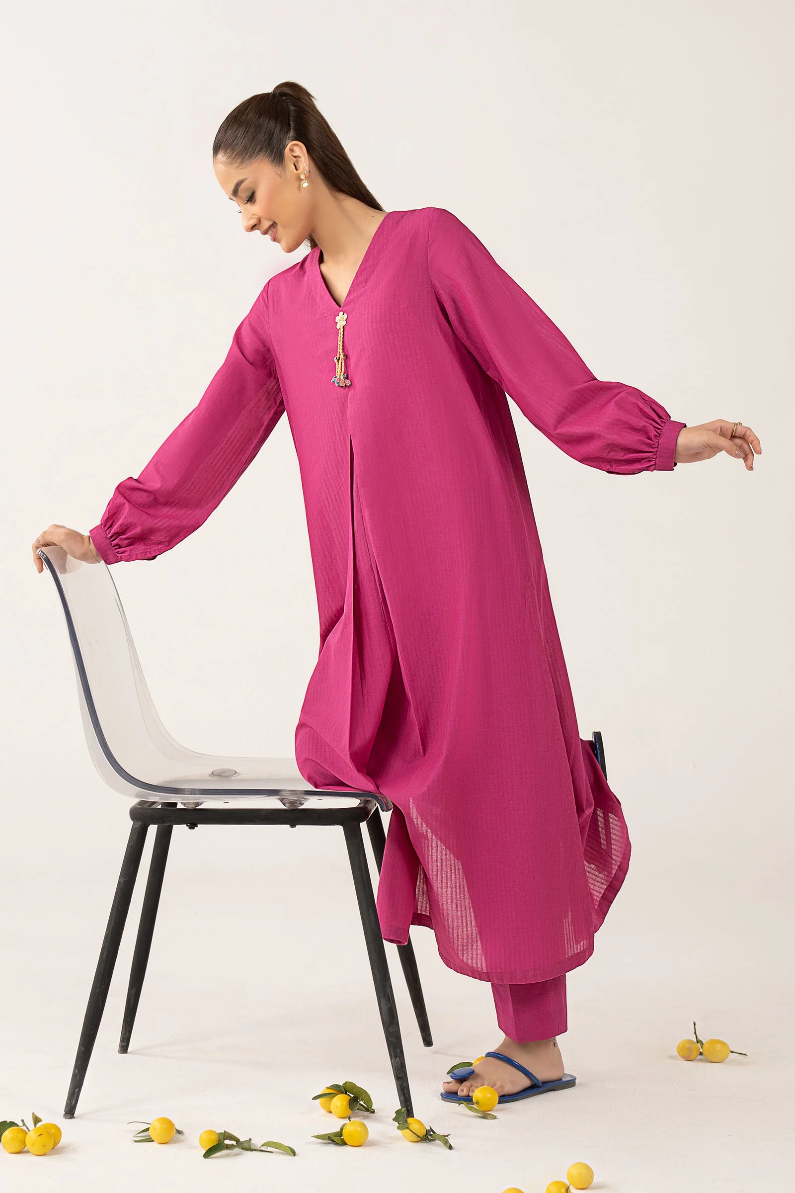 Dyed Pinstripe Cotton Shirt - Image 4