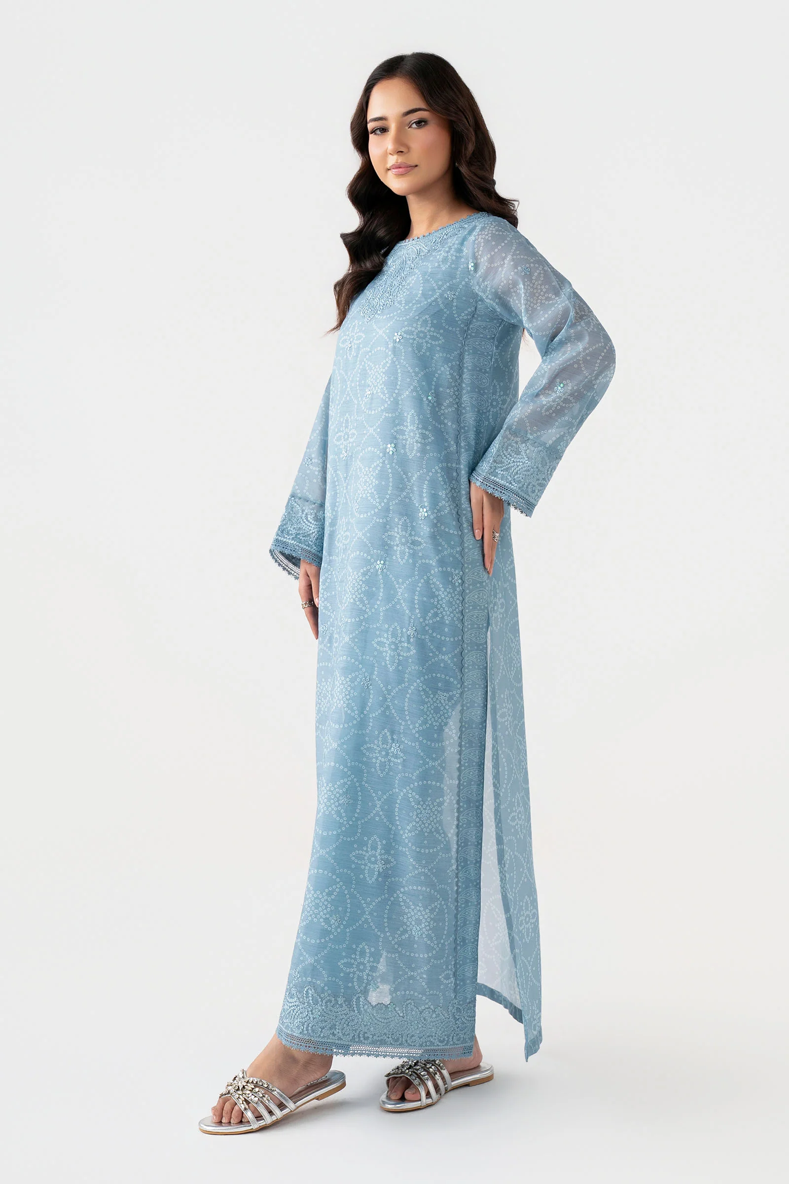 Embroidered Paper Lawn Shirt - Image 6