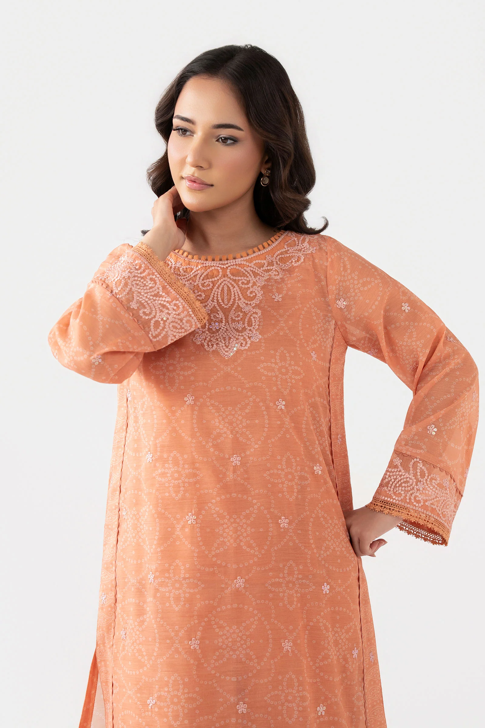 Embroidered Paper Lawn Shirt - Image 2