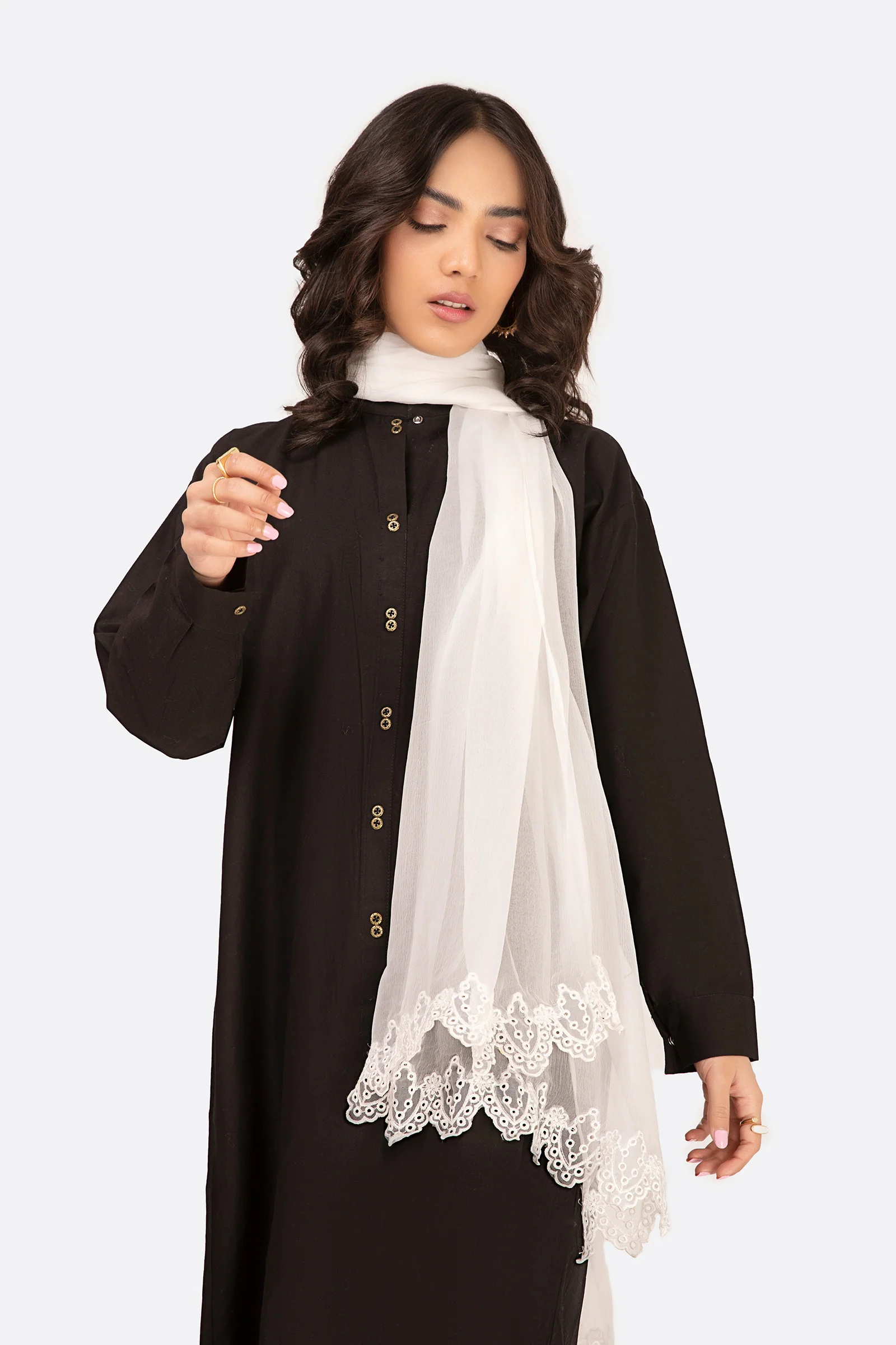 Scarf White MB-EF23-150 - Image 2