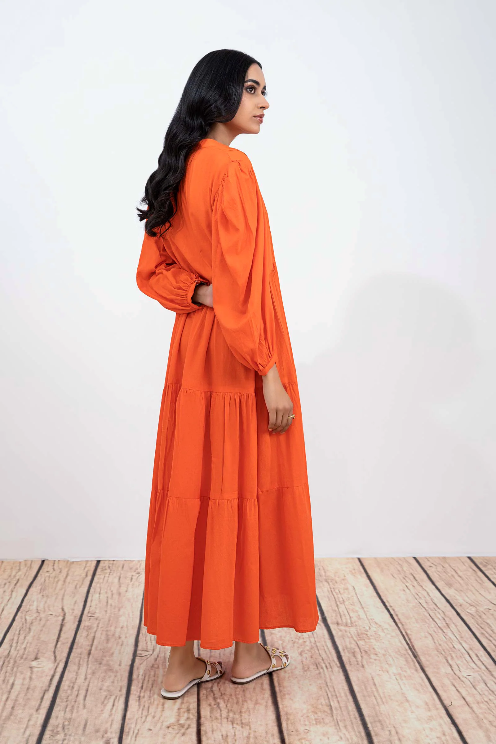 Dyed Dobby Lawn Dress - Image 4