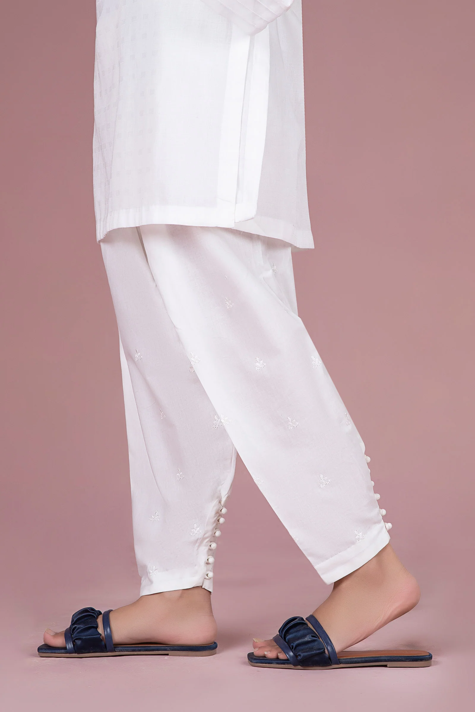 Embroidered Cambric Shalwar