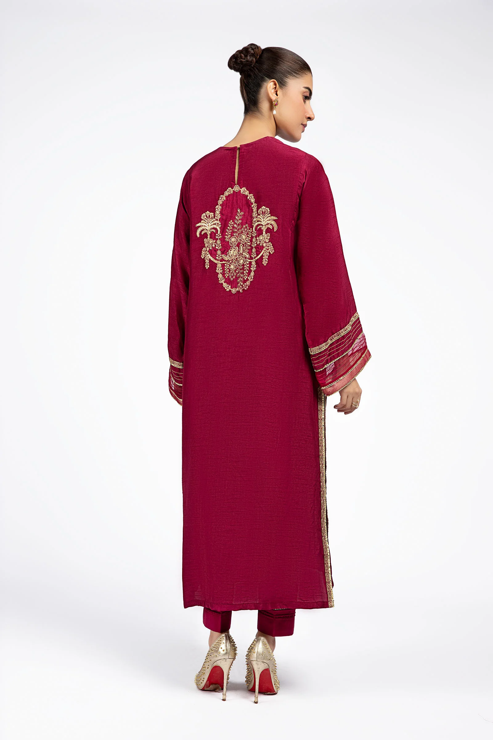 Embroidered Raw Silk Shirt | MB-F23-402 - Image 4