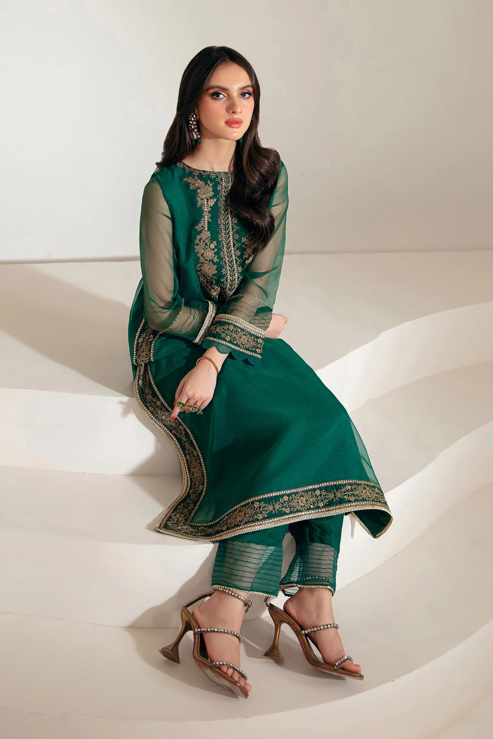 Embroidered Raw Silk Shirt | MB-F23-410 - Image 3