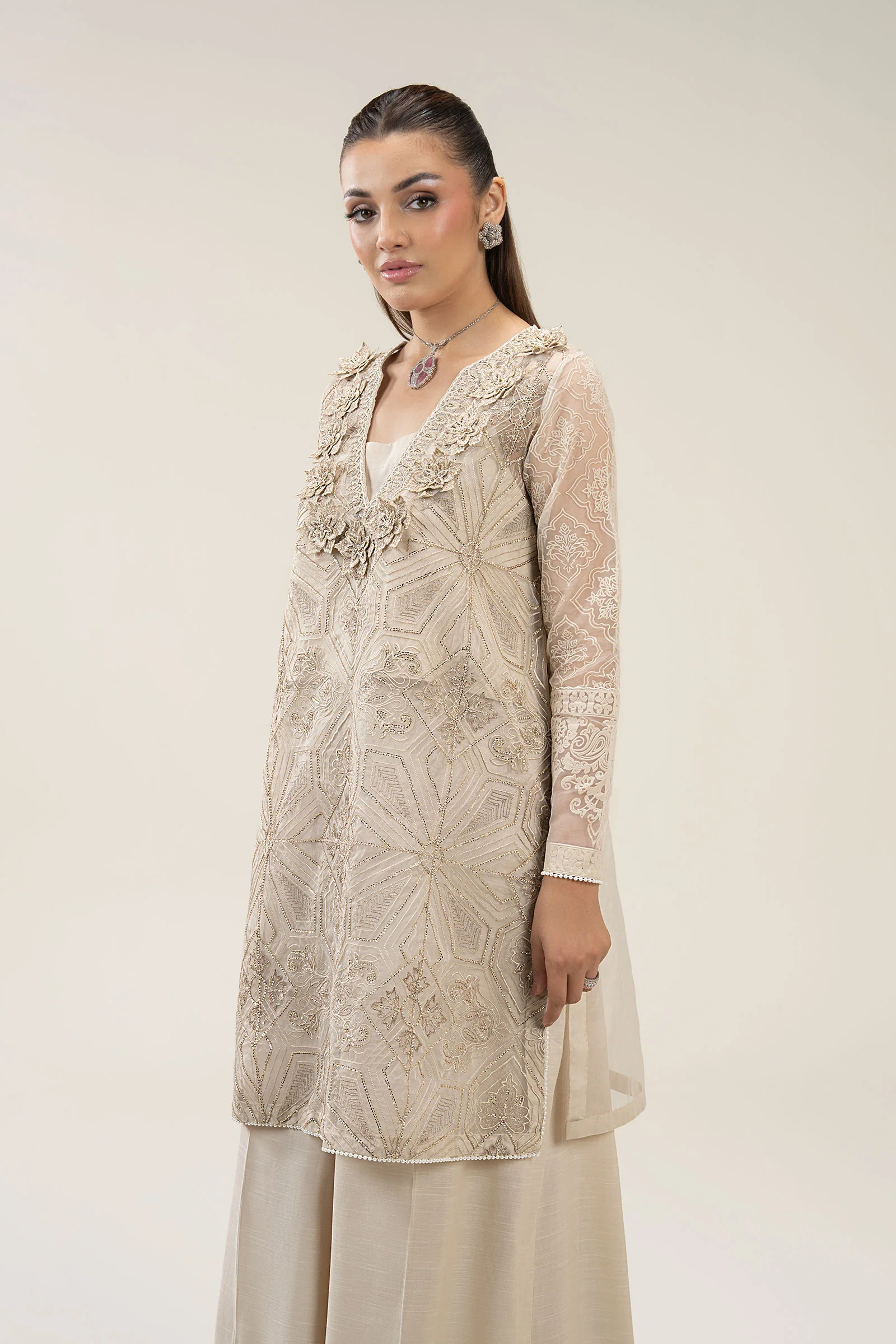 2 Pc Embroidered Organza Suit - Image 3