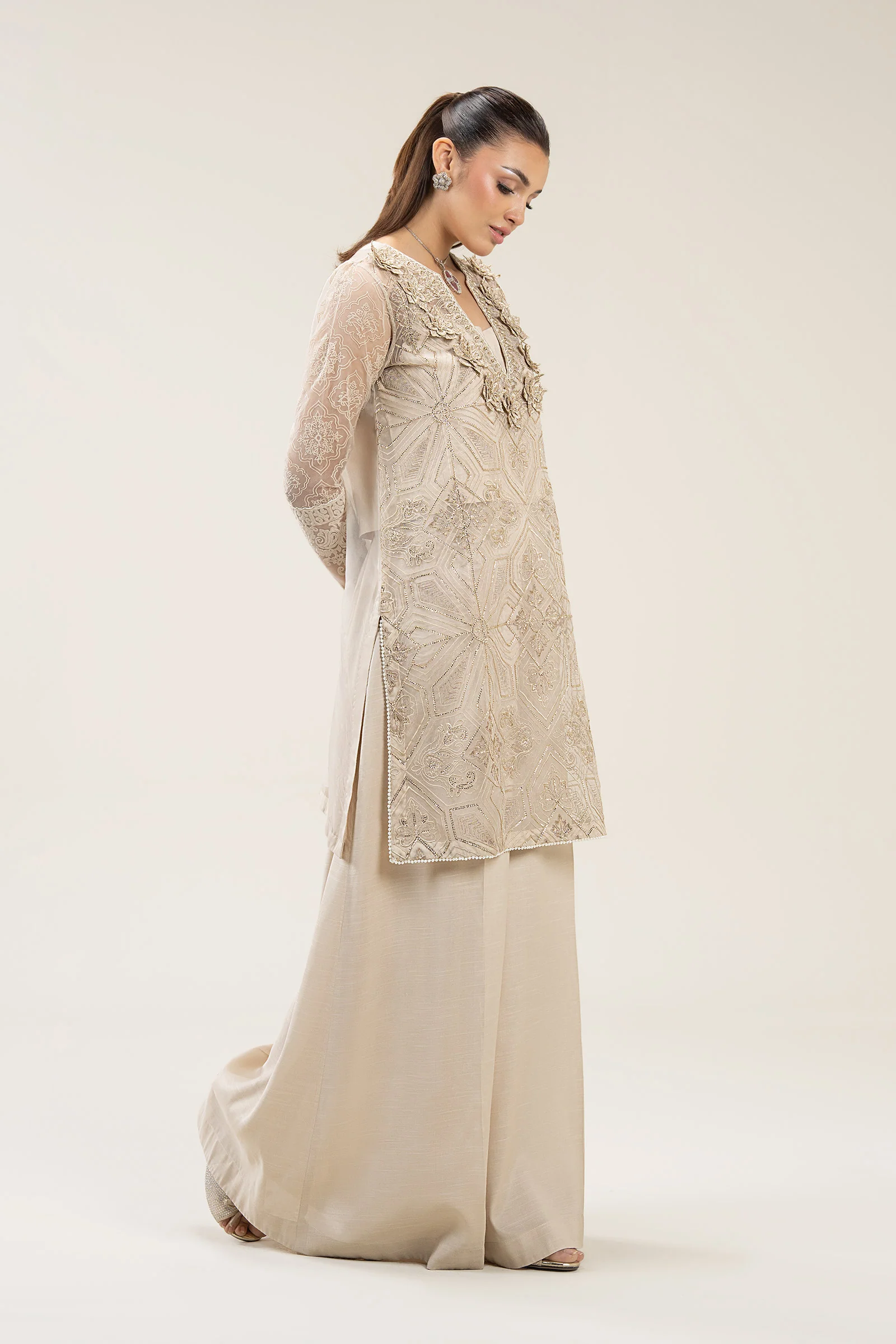 2 Pc Embroidered Organza Suit - Image 5
