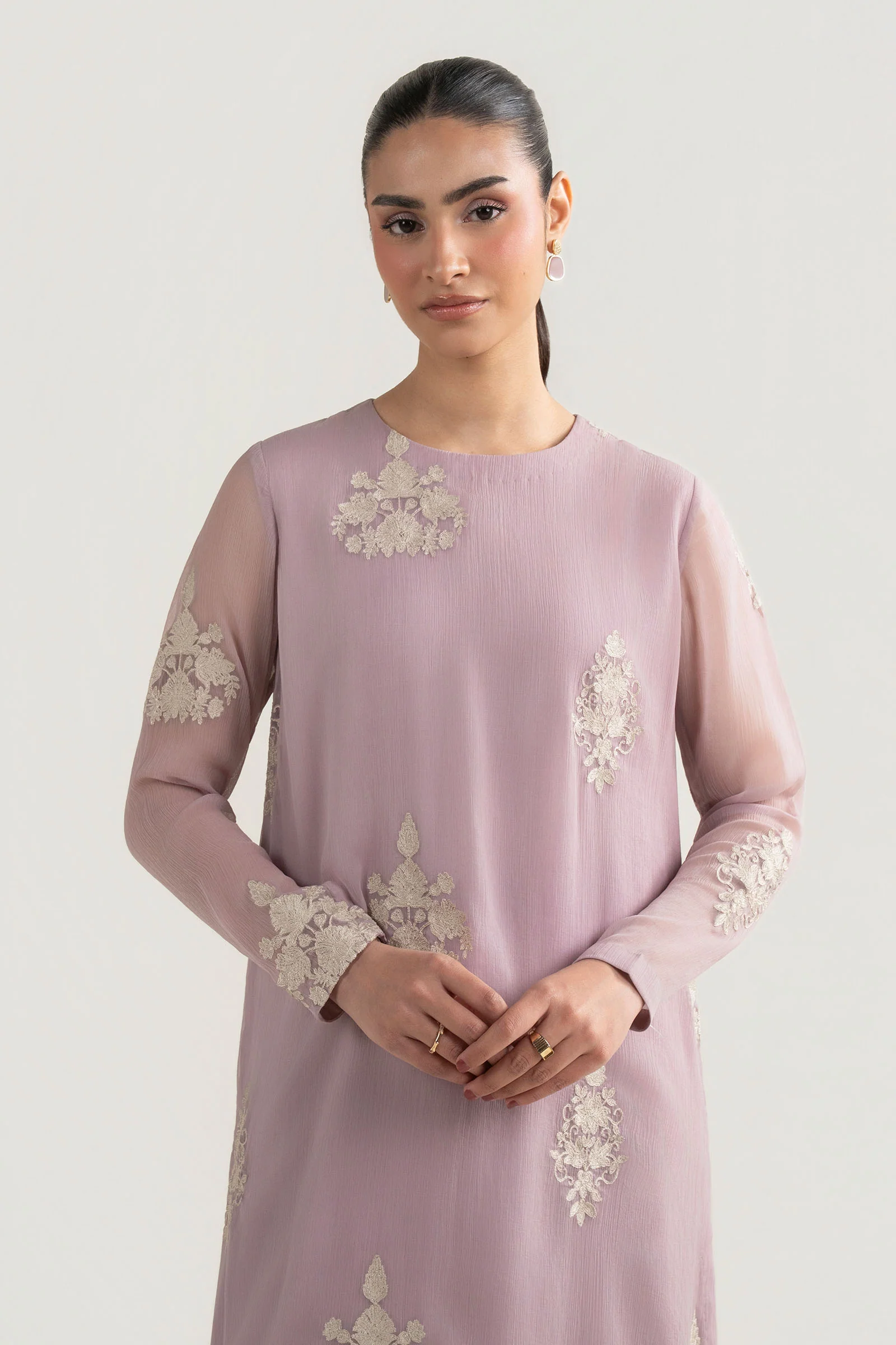2 Pc Embroidered Chiffon Suit - Image 2