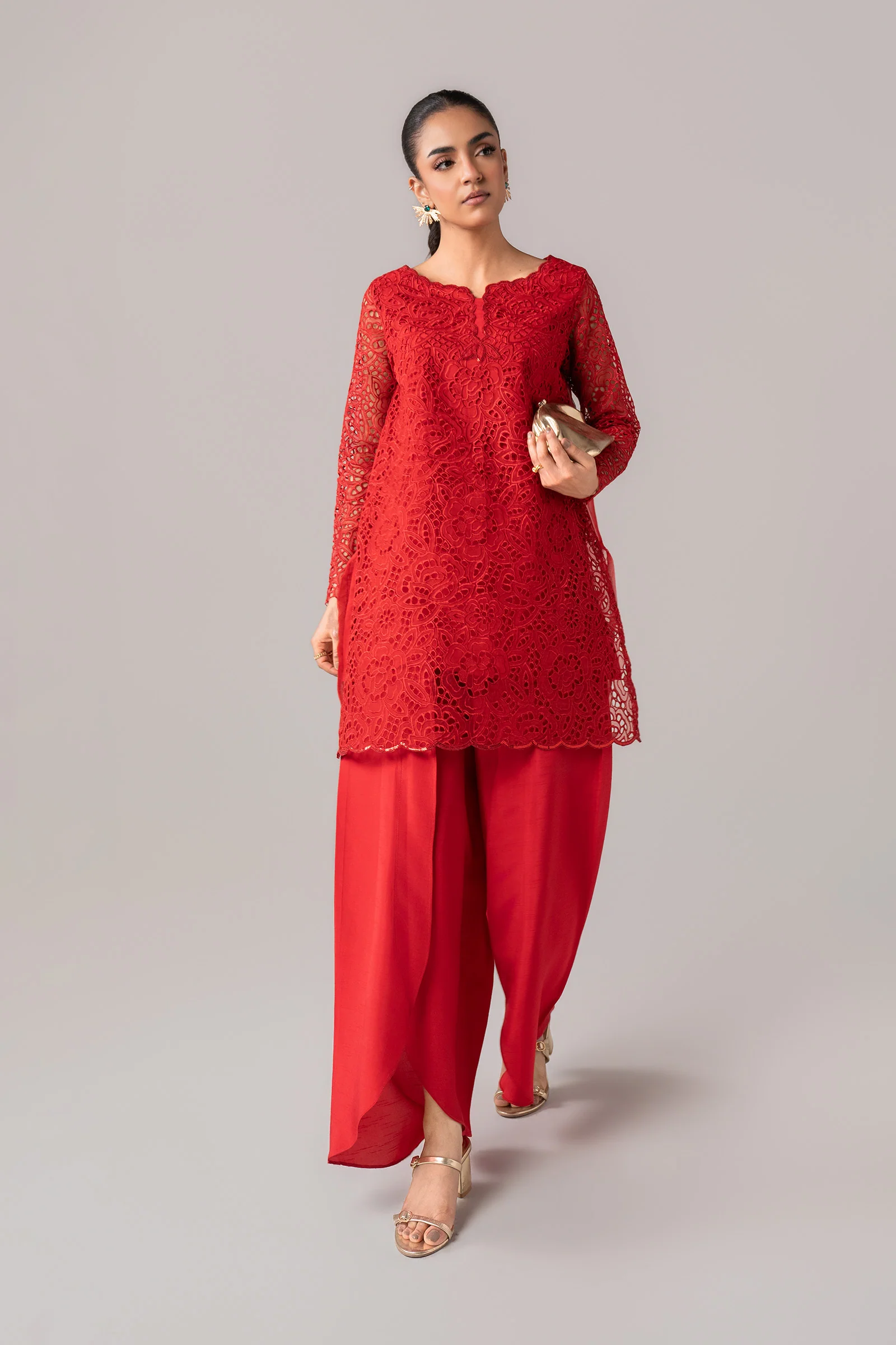 2 Pc Embroidered Organza Suit