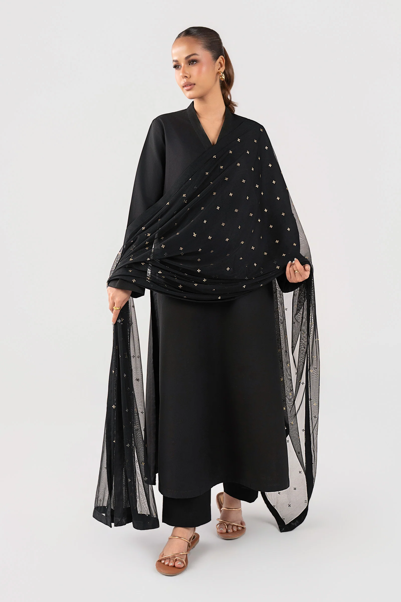 Embellished Net Dupatta