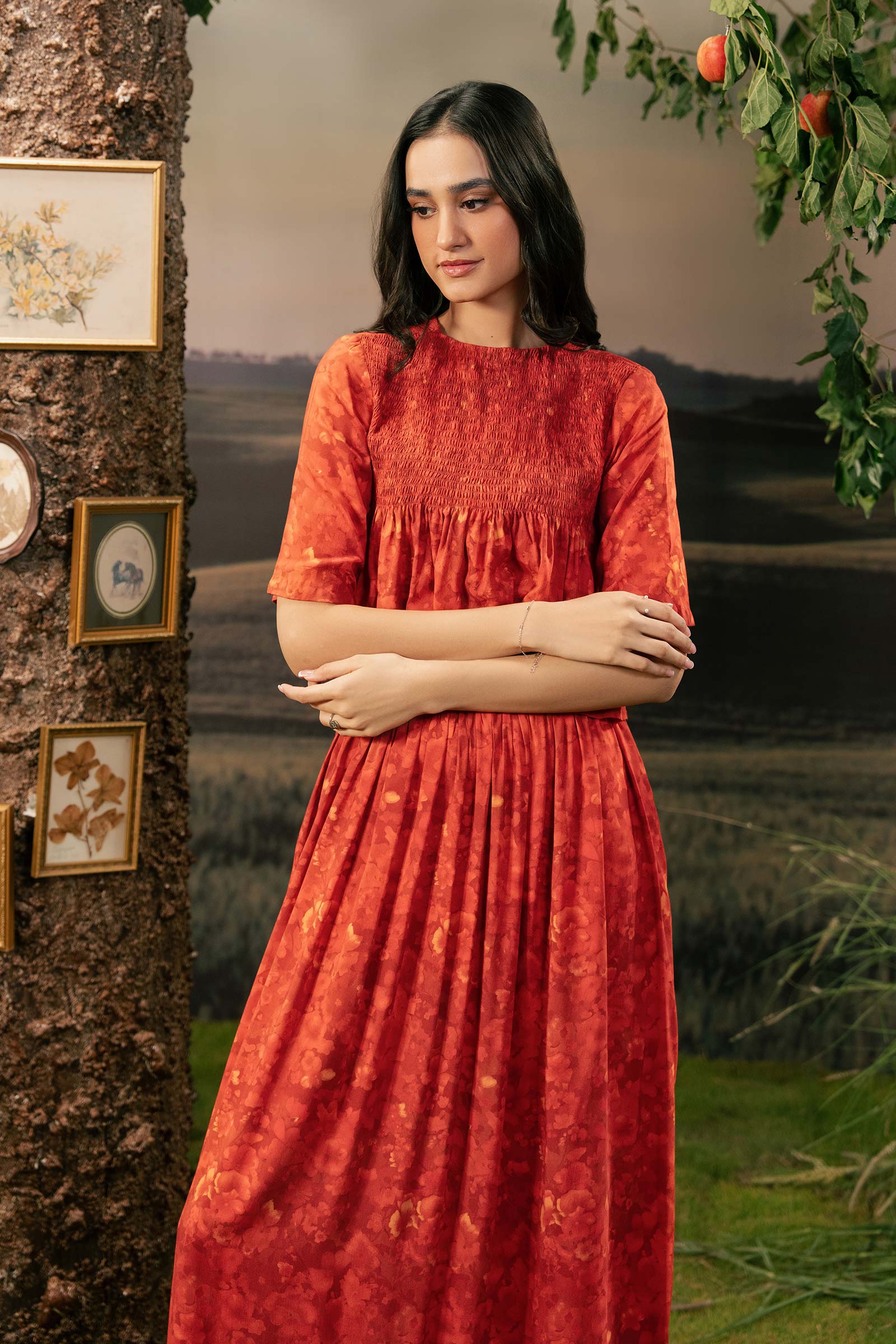 3 Pc Unstitched Embroidered Arabic Lawn Suit | MB-PFUS25-10B - Image 3