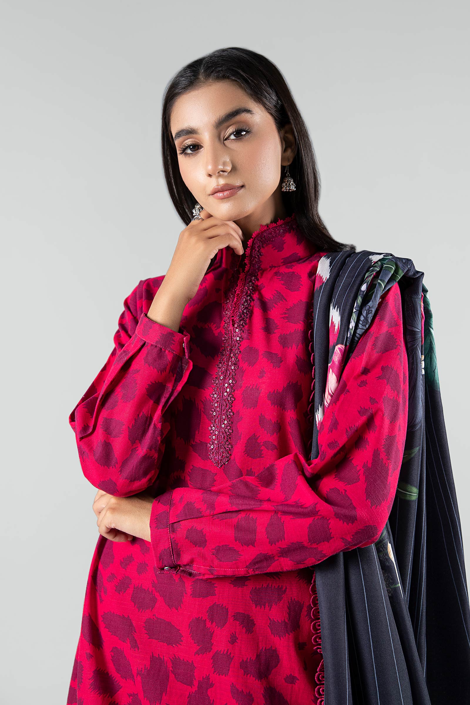3 Piece - Khaddar Suit | MB-US23-210-A - Image 3