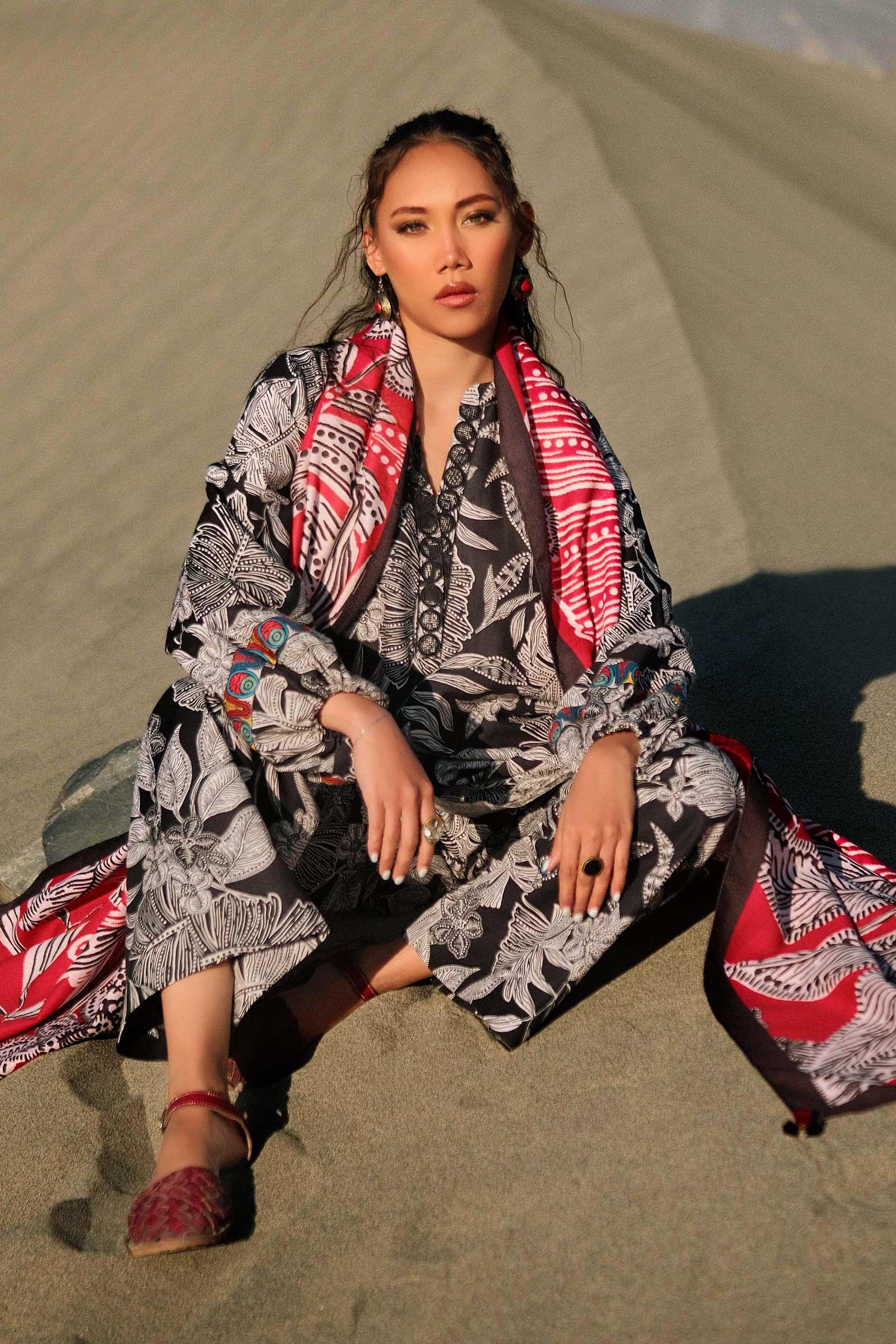 3 Pc Unstitched Printed Khaddar Suit | 509-B - Image 4