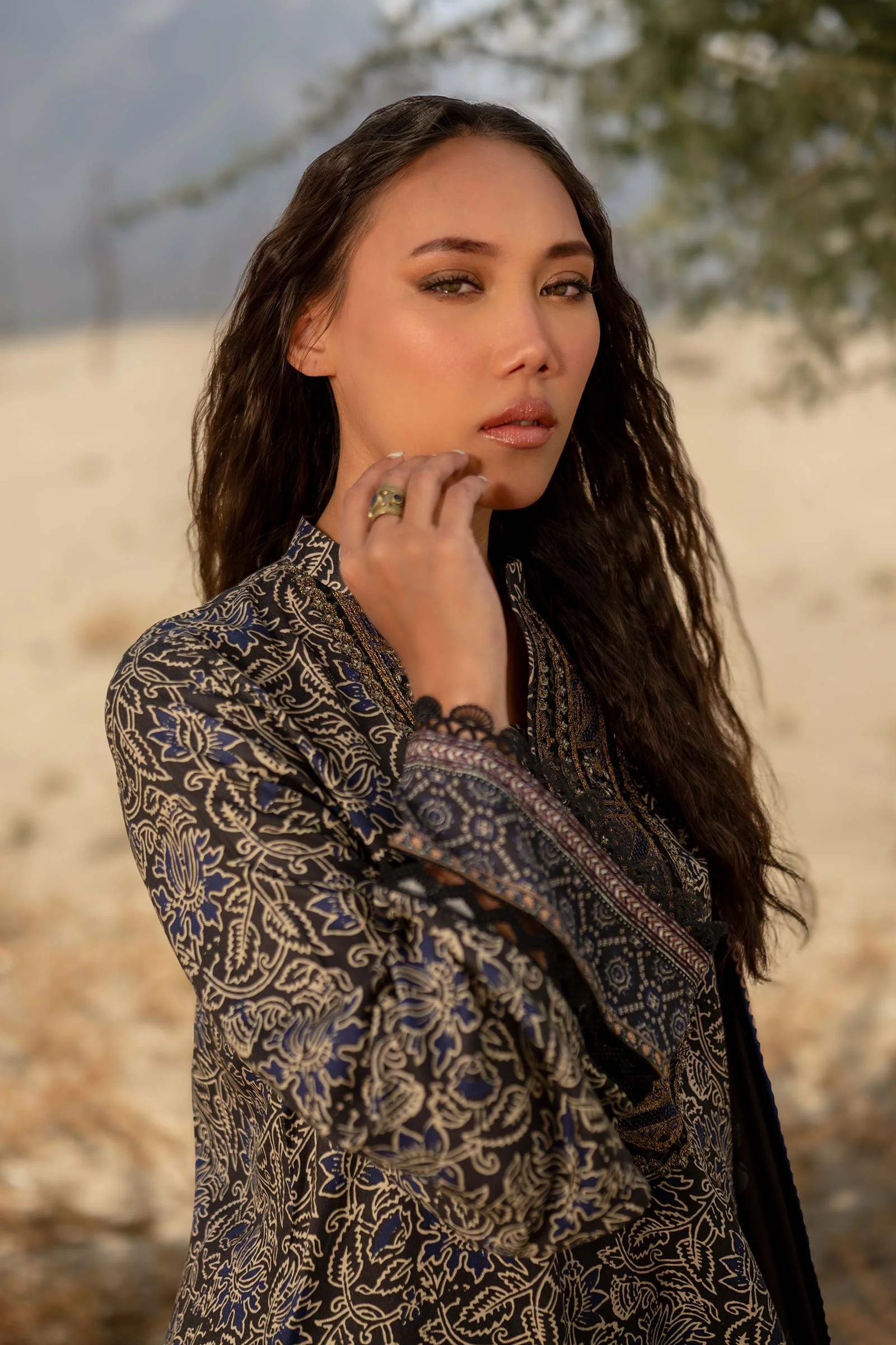 3 Pc Unstitched Printed Marina Twill Suit | 511-A - Image 3