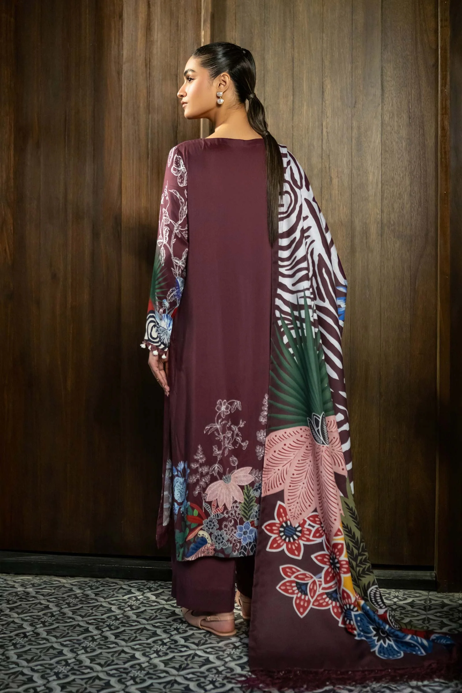 3 Pc Unstitched Printed Linen Suit | 512-A - Image 6