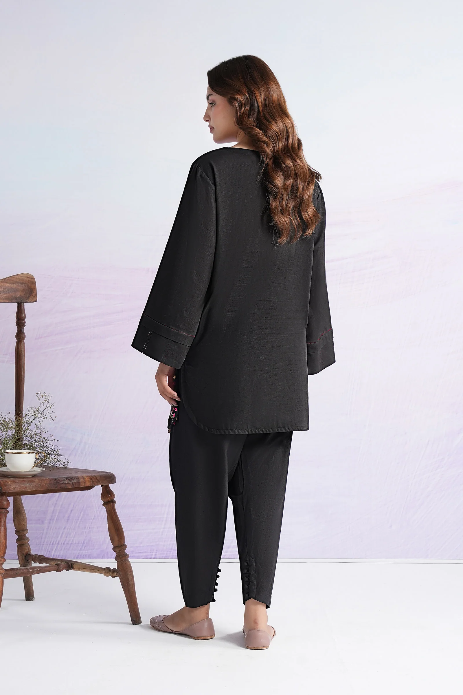 2 Pc Embroidered Khaddar Suit - Image 5