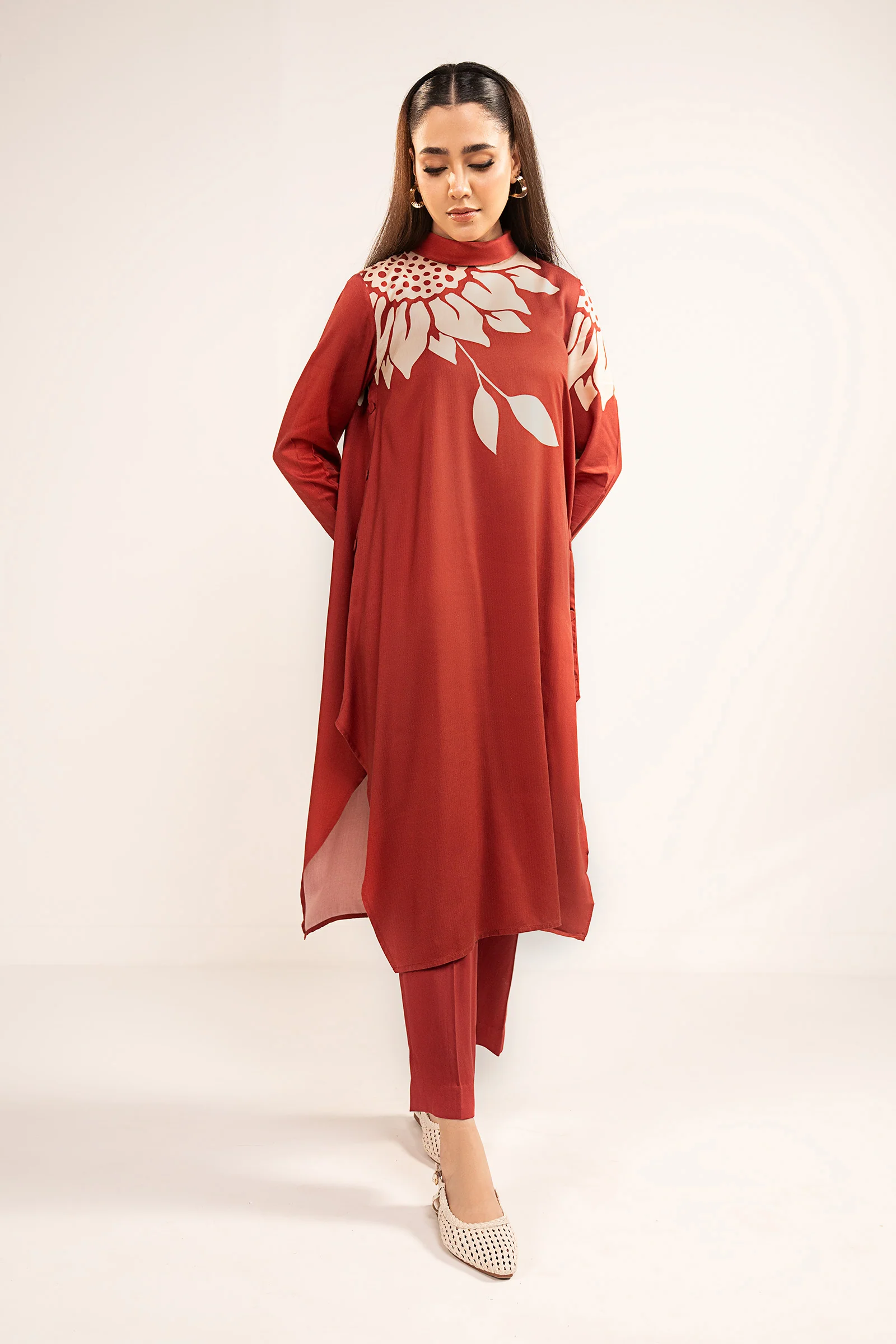 Printed Herringbone Tunic