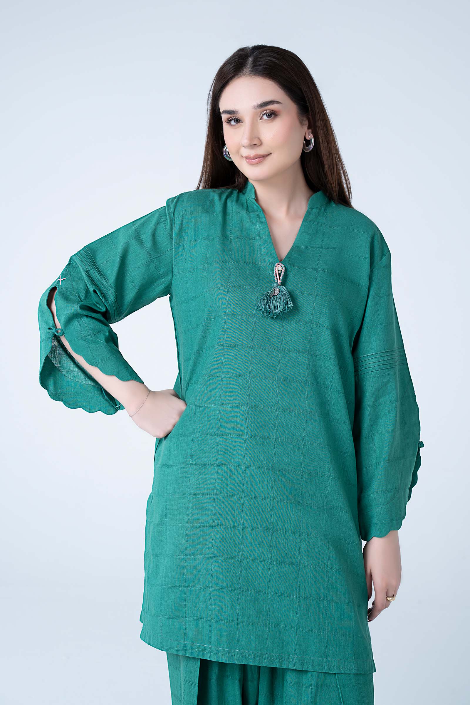 2 Pc Dyed Textured Suit - Image 2