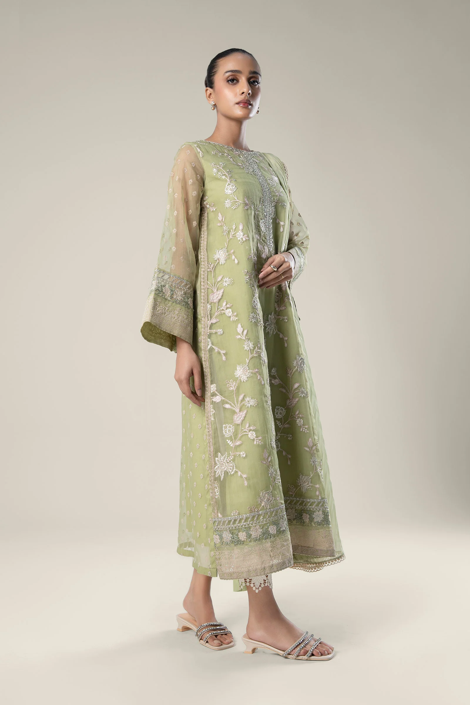 2 Pc Embroidered Organza Suit - Image 3