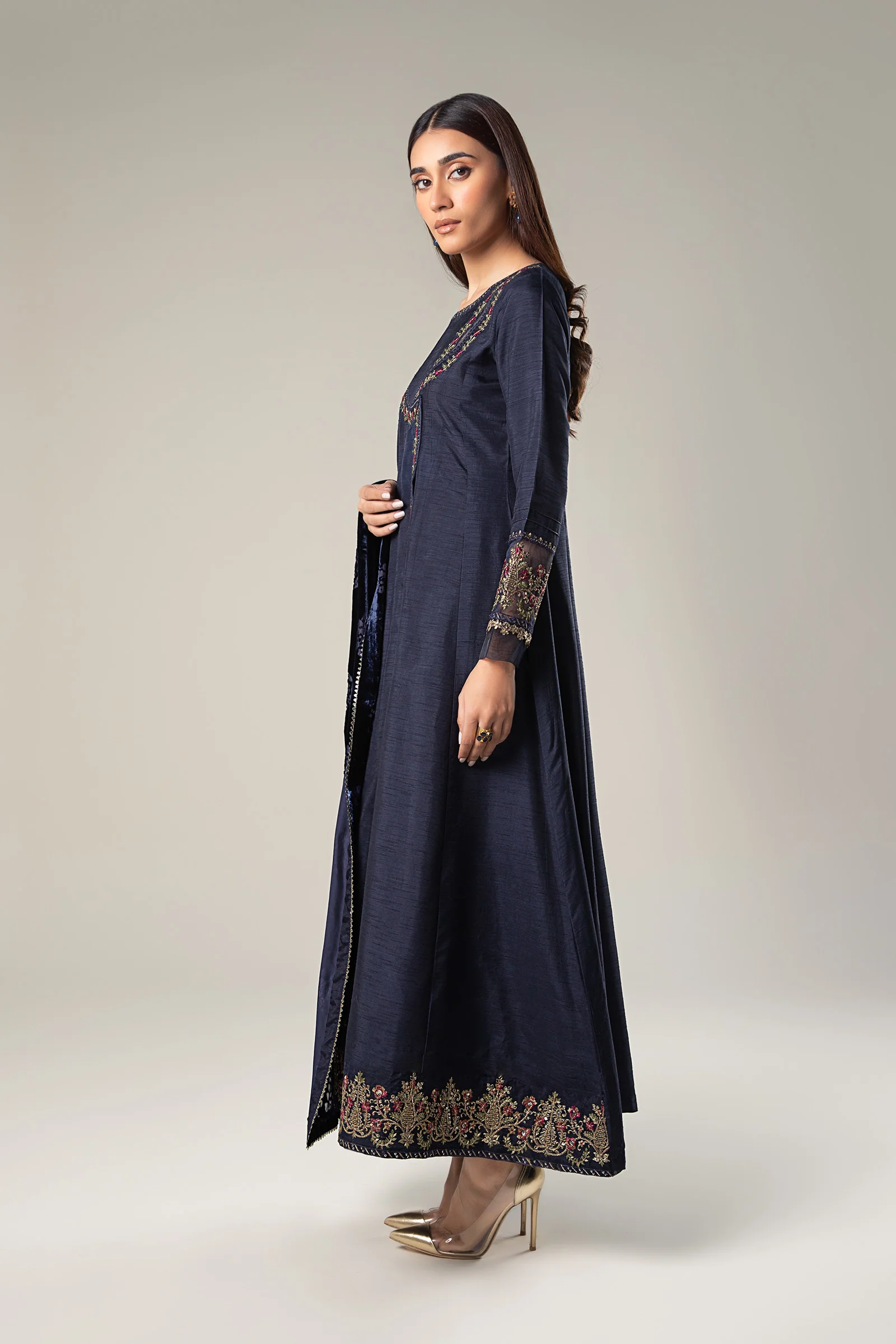 2 Pc Embroidered Raw Silk Suit - Image 6