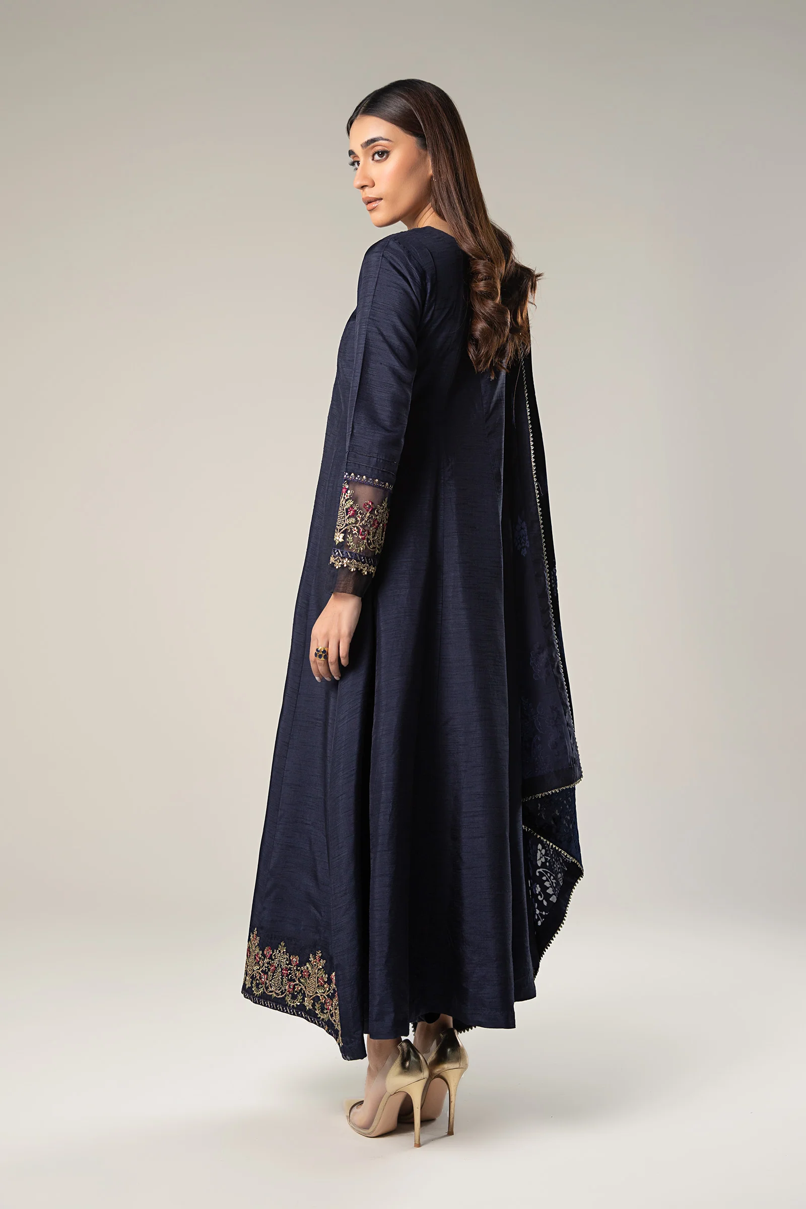 2 Pc Embroidered Raw Silk Suit - Image 7