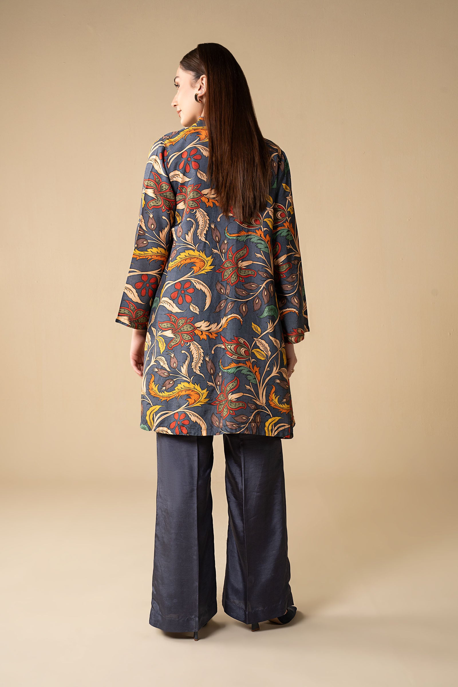 3 Pc Printed Raw Silk Suit - Image 6