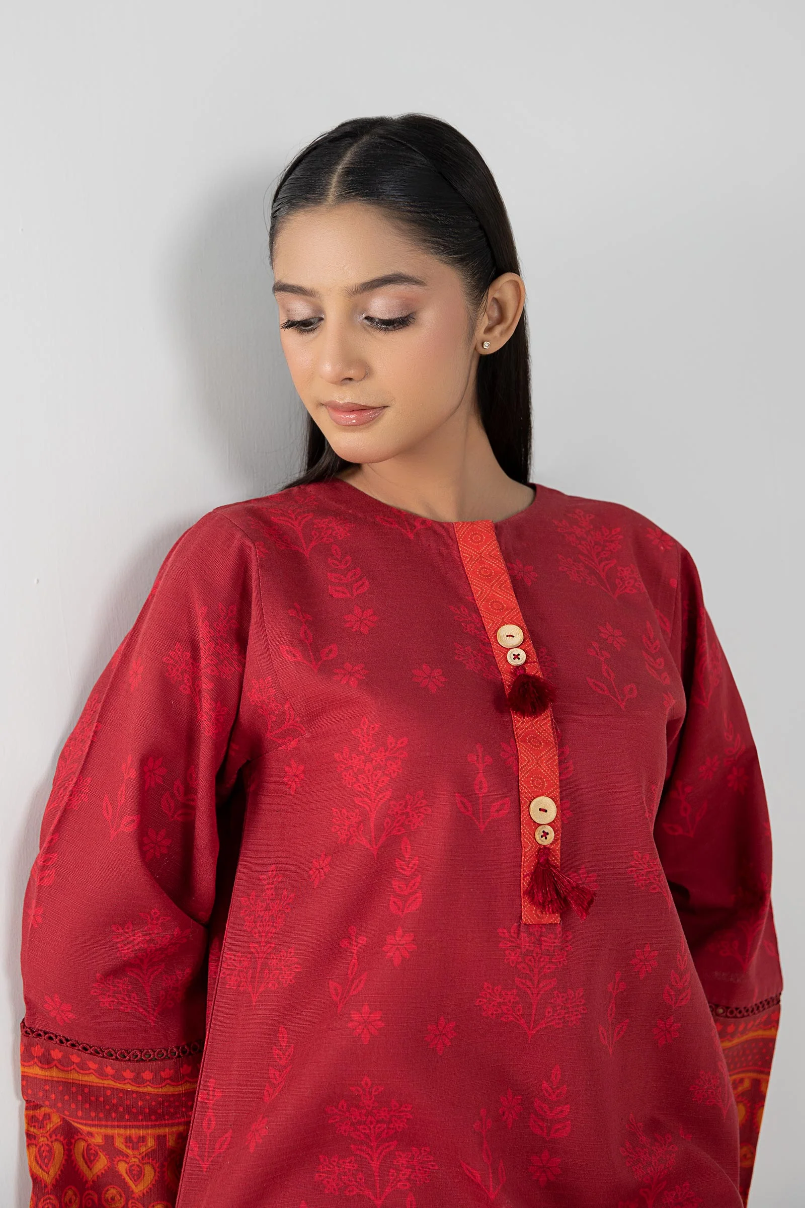 2 Pc Printed Linen Suit - Image 11
