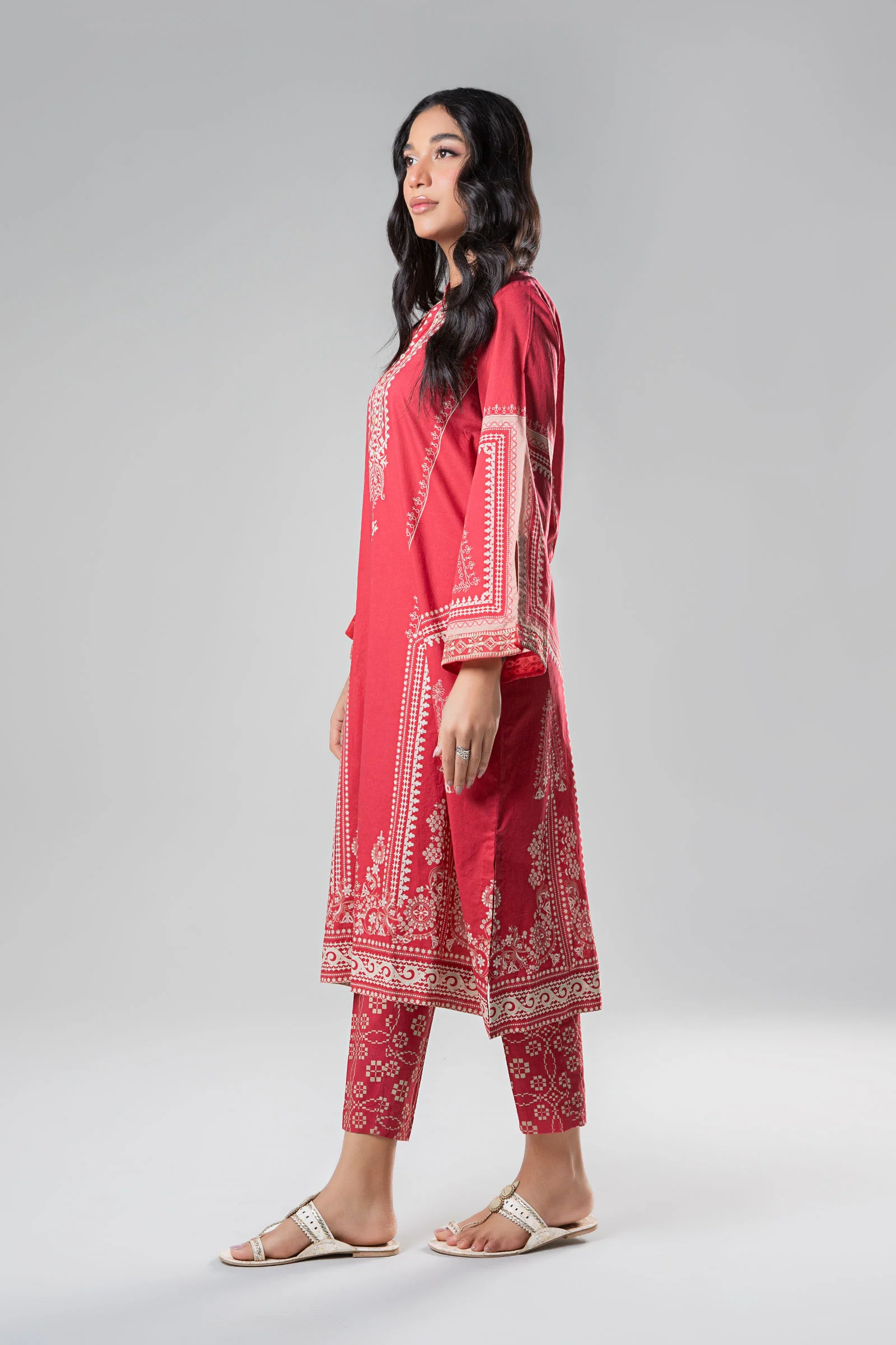 2 Pc Printed Cambric Suit - Image 4