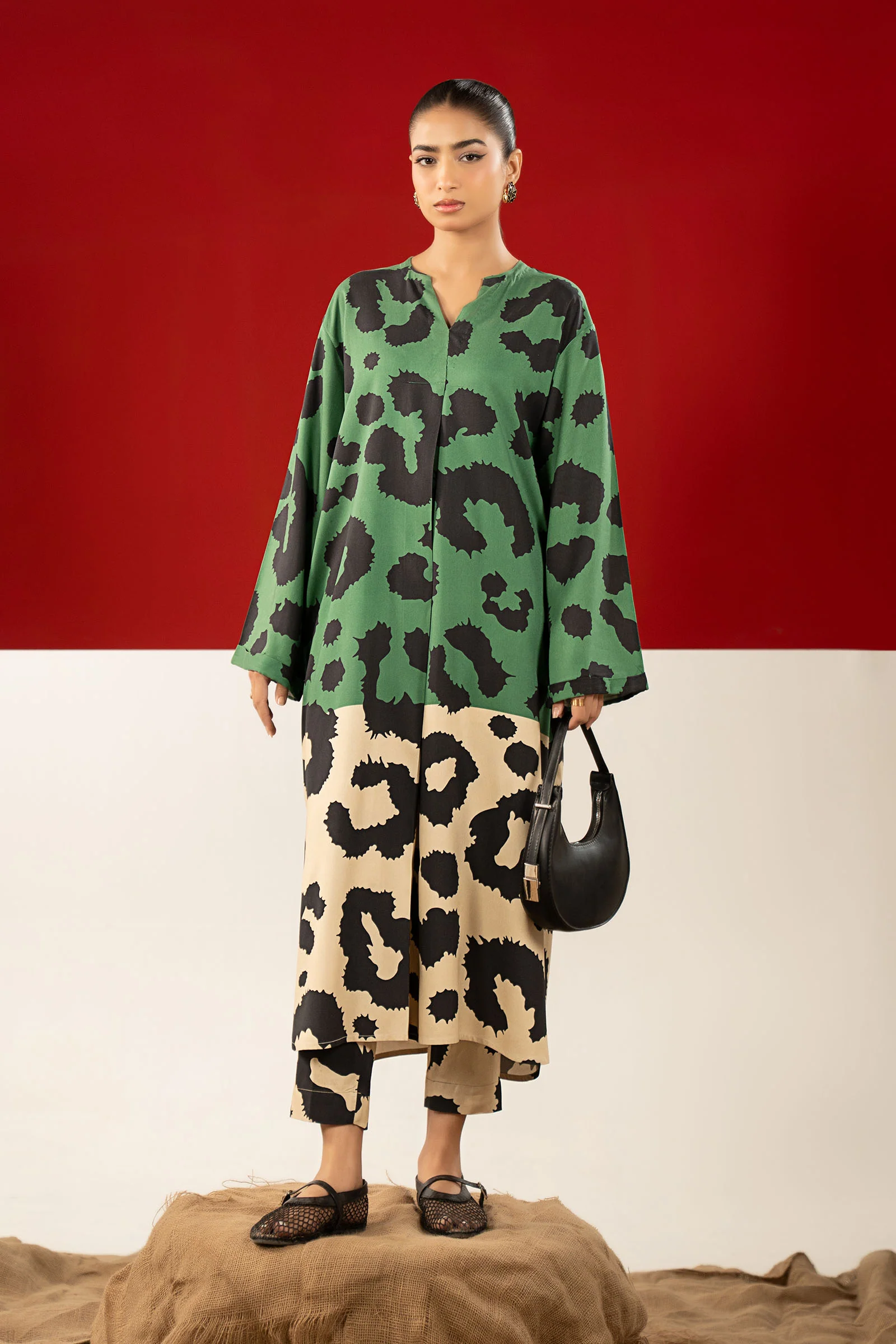 2 Pc Printed Twill Suit