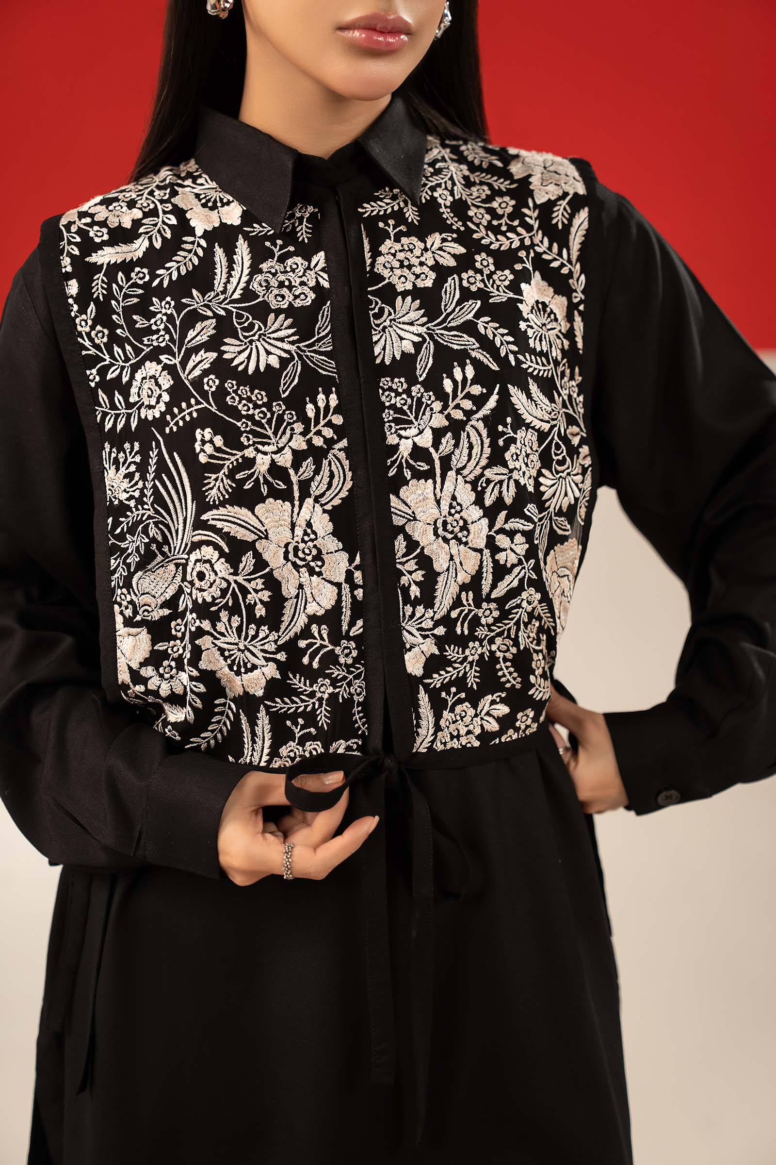 2 Pc Embroidered Linen Suit - Image 6