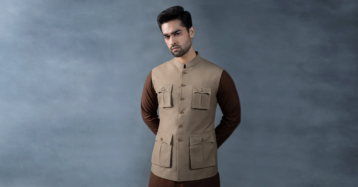 Tropical Khakki Waistcoat - Image 6