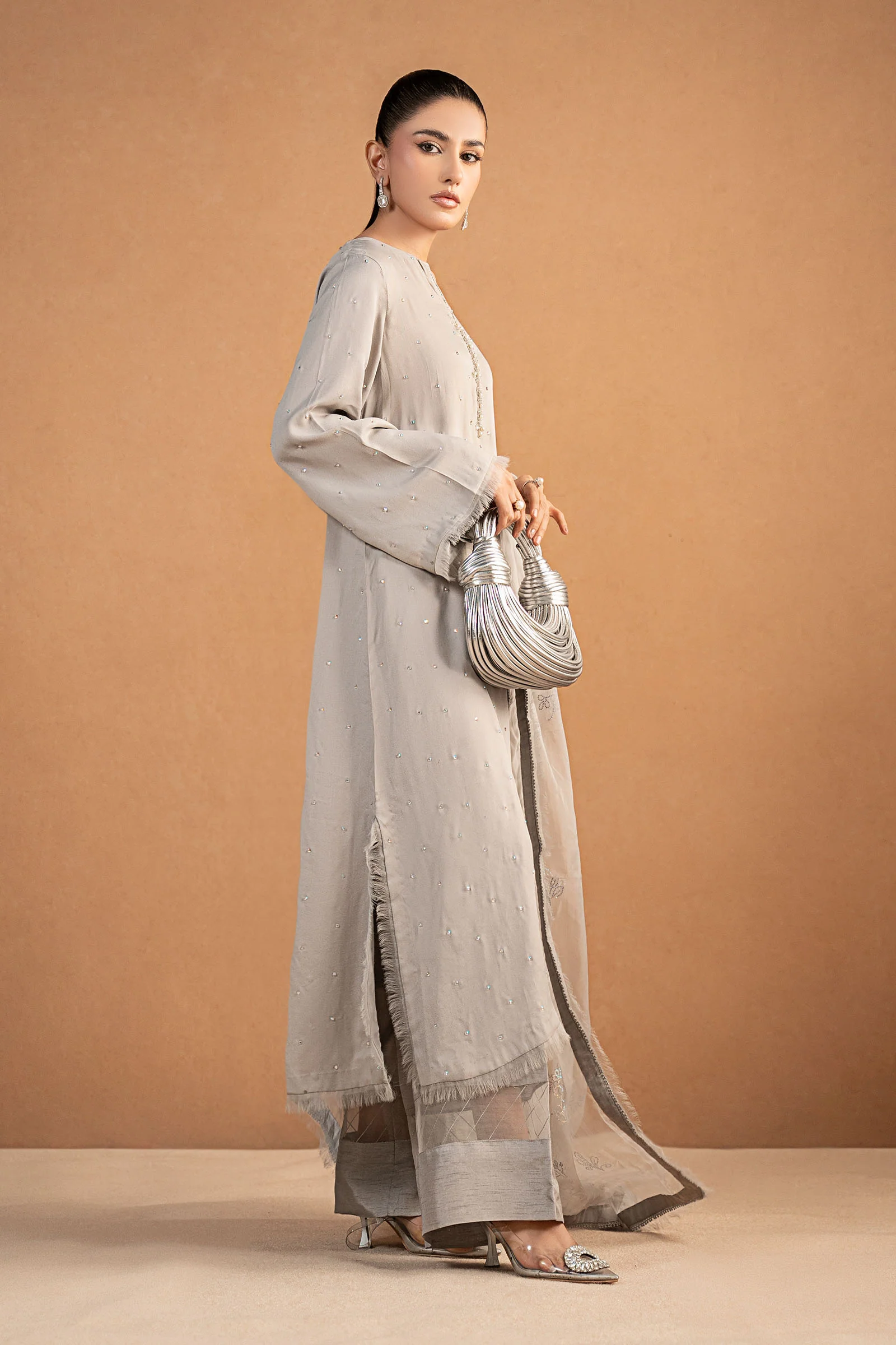 3 Piece Embellished Crepe Suit - Image 8