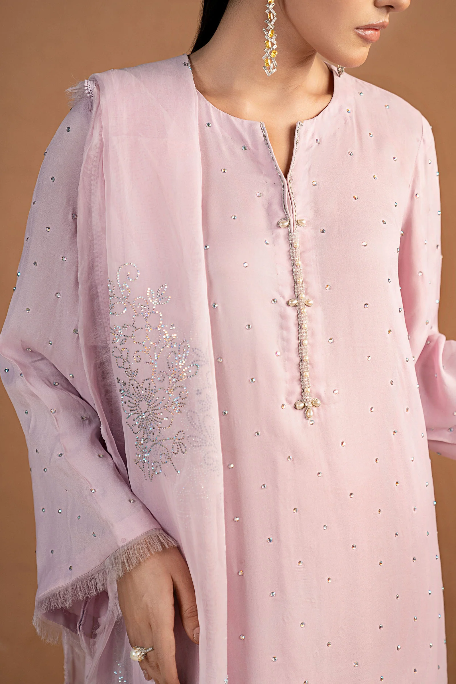 3 Piece Embellished Crepe Suit - Image 4