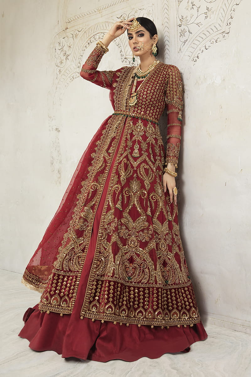 Maria B. Couture Deep Red MC-023 - Image 2