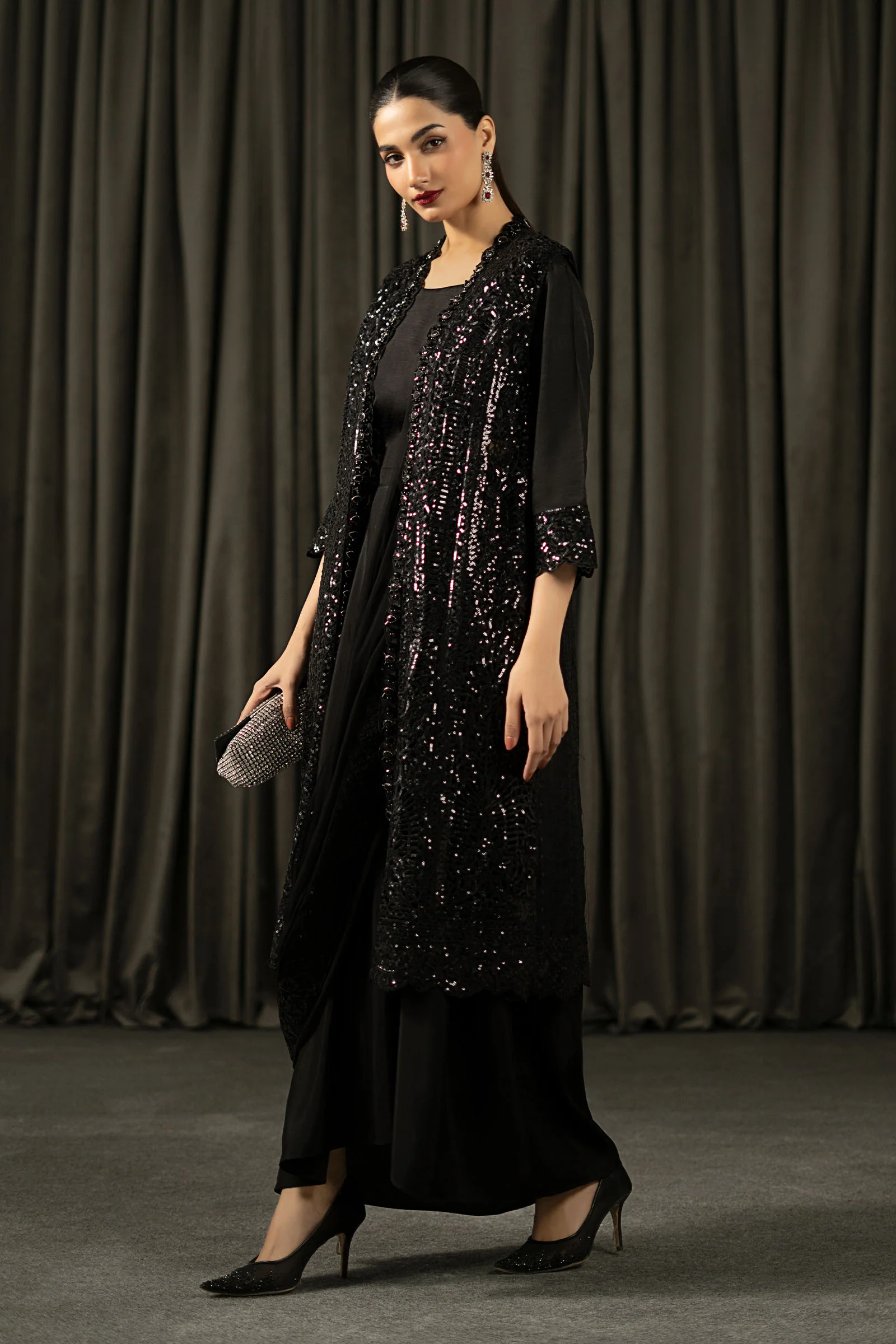 3 Piece Embroidered Organza Suit - Image 4
