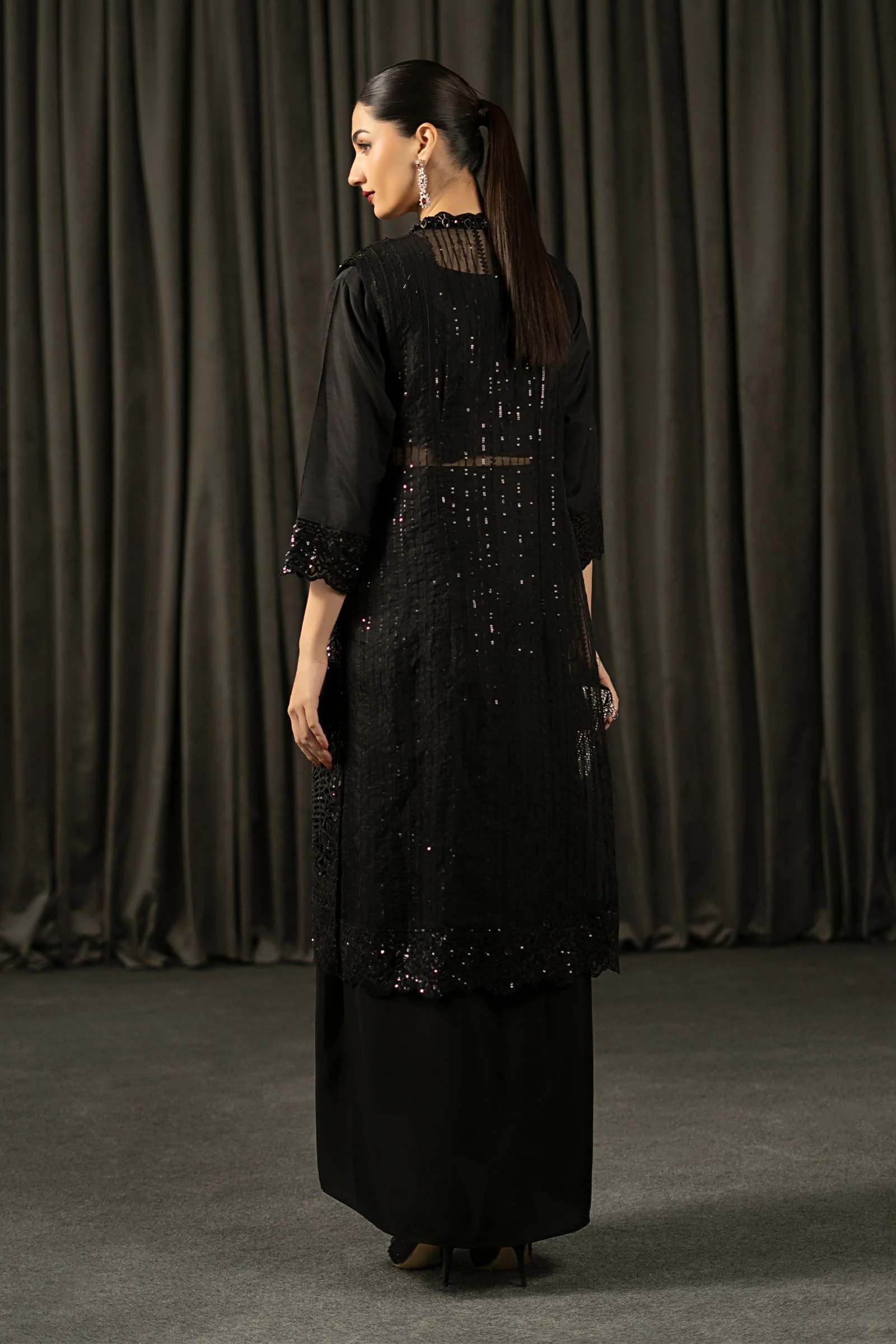 3 Piece Embroidered Organza Suit - Image 5