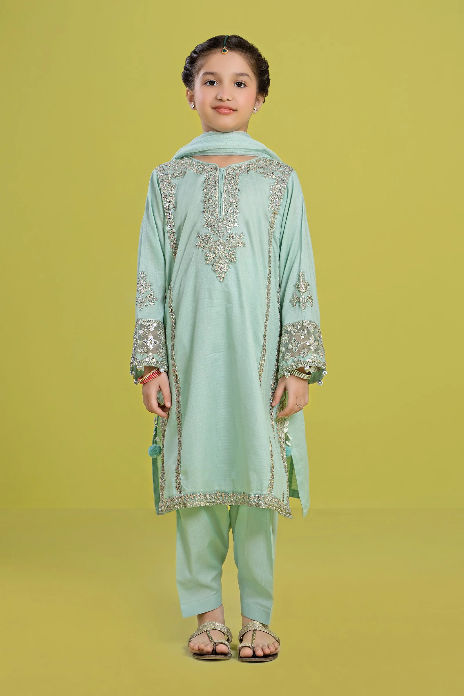 3 Piece Embroidered Dobby Suit
