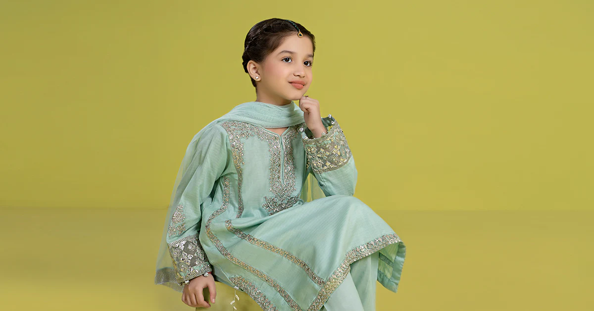 3 Piece Embroidered Dobby Suit - Image 10