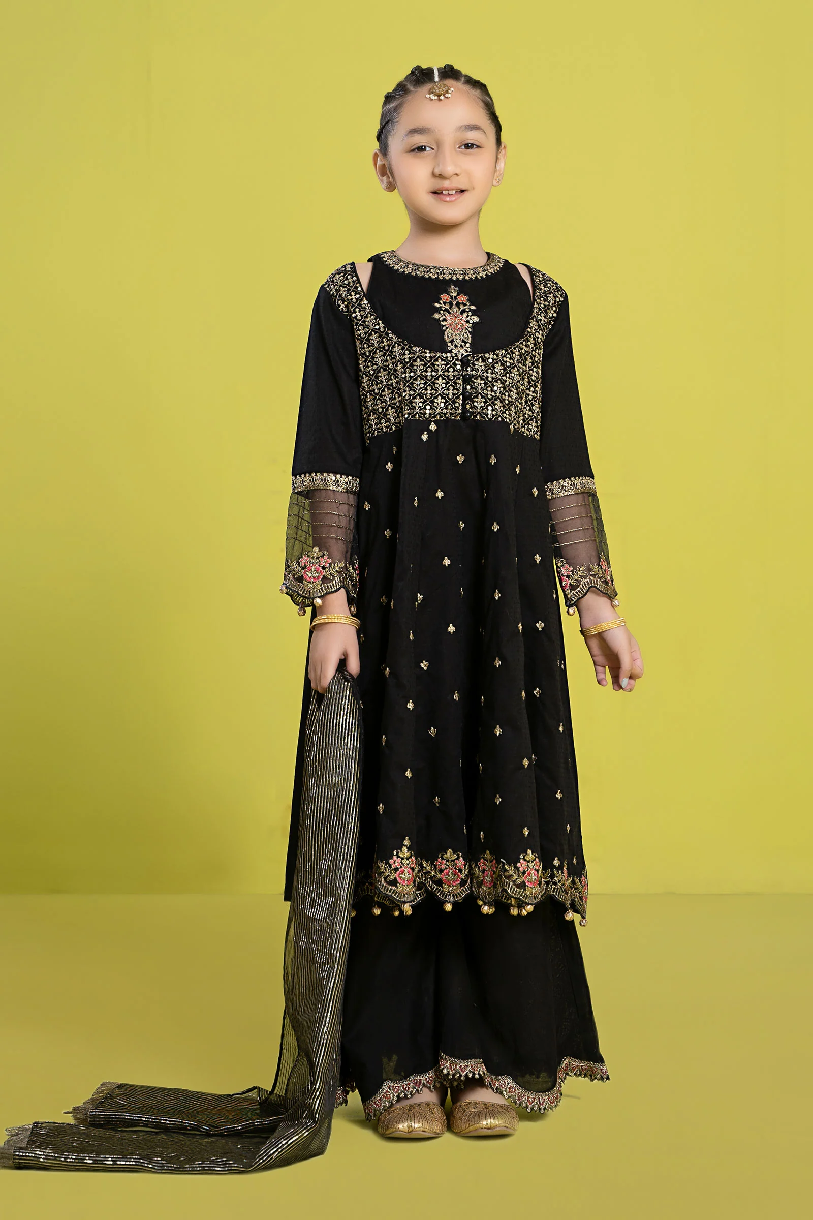 3 Piece Embroidered Dobby Suit